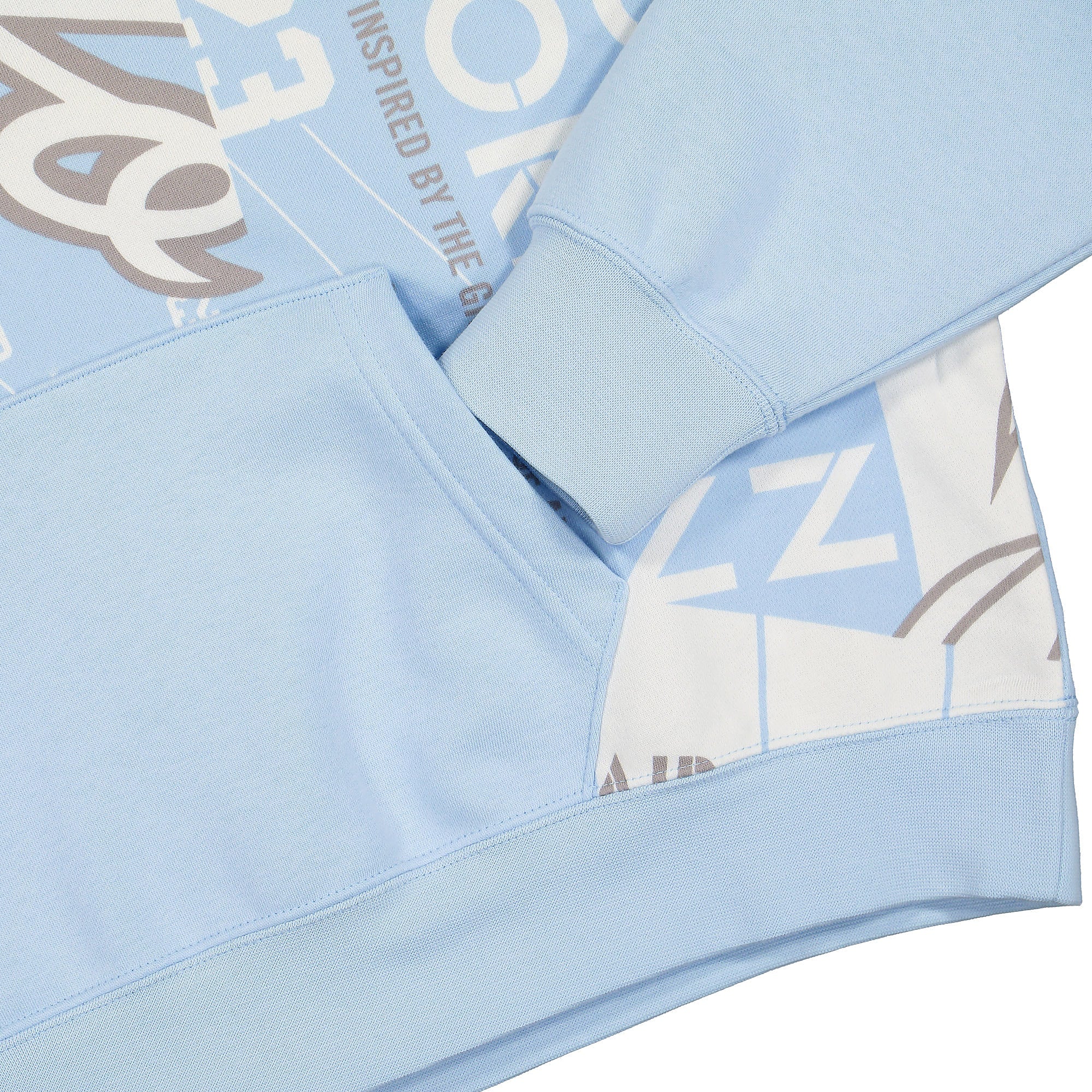 Jordan Wmns Air Jordan Fleece AOP Core Hoodie Celestine Blue / Summit White Hoodies Detailfoto | Overkill