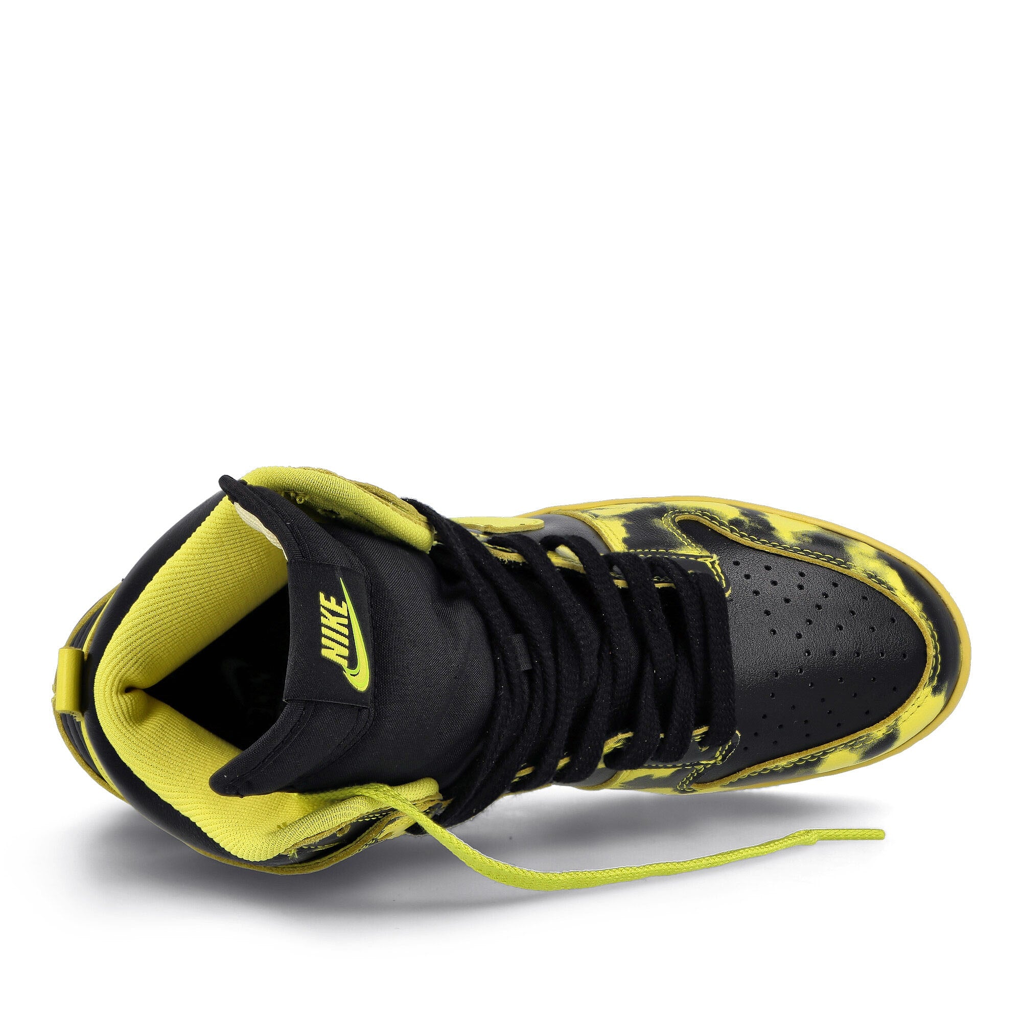 Nike dunk high 1985 sp Black-Yellow Strike - Saturn Gold High Top Sneakers Detailfoto | Overkill