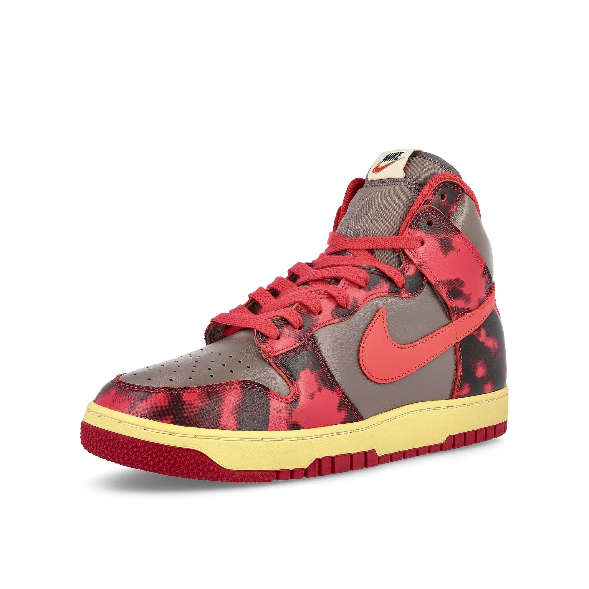 Nike dunk high 1985 sp University Red-Chile Red - Cave Stone High Top Sneakers Close Up | Overkill