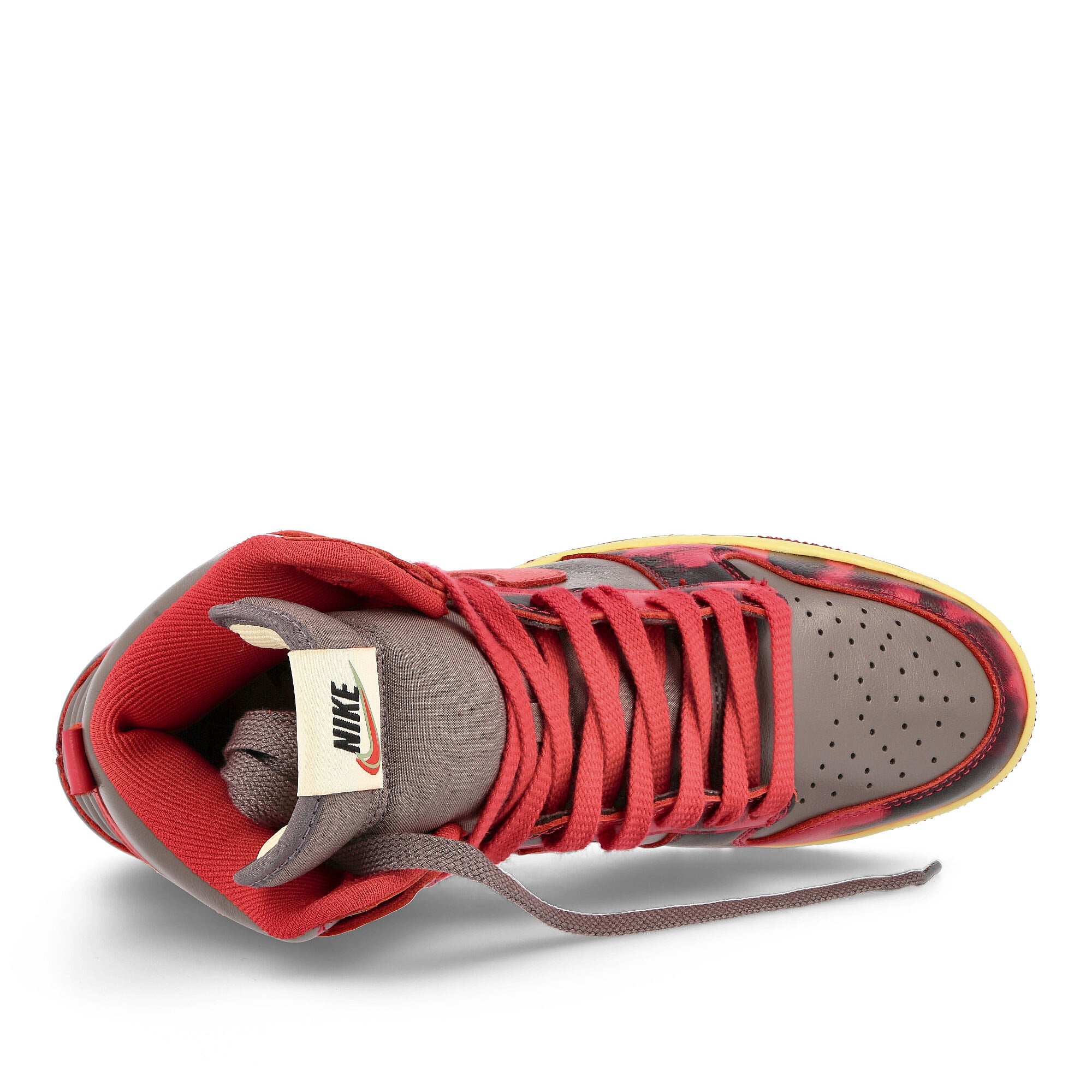 Nike dunk high 1985 sp University Red-Chile Red - Cave Stone High Top Sneakers Detailfoto | Overkill