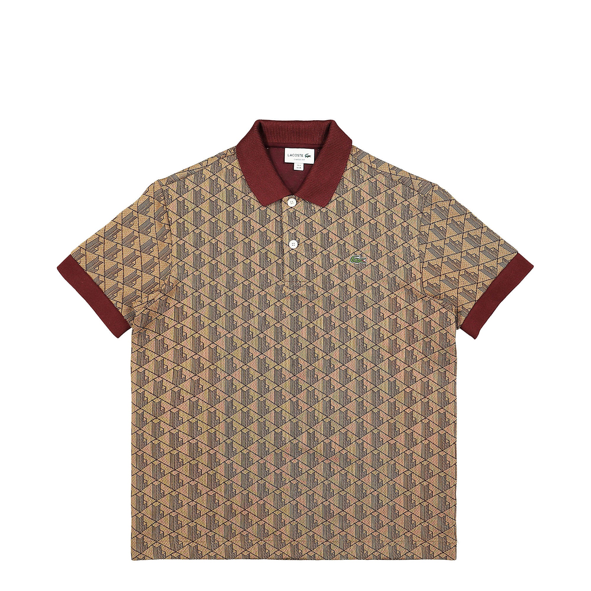 Lacoste Tartan Print Polo Beige / Bordeaux Polo Shirts DH0073-00 MKJ | Overkill