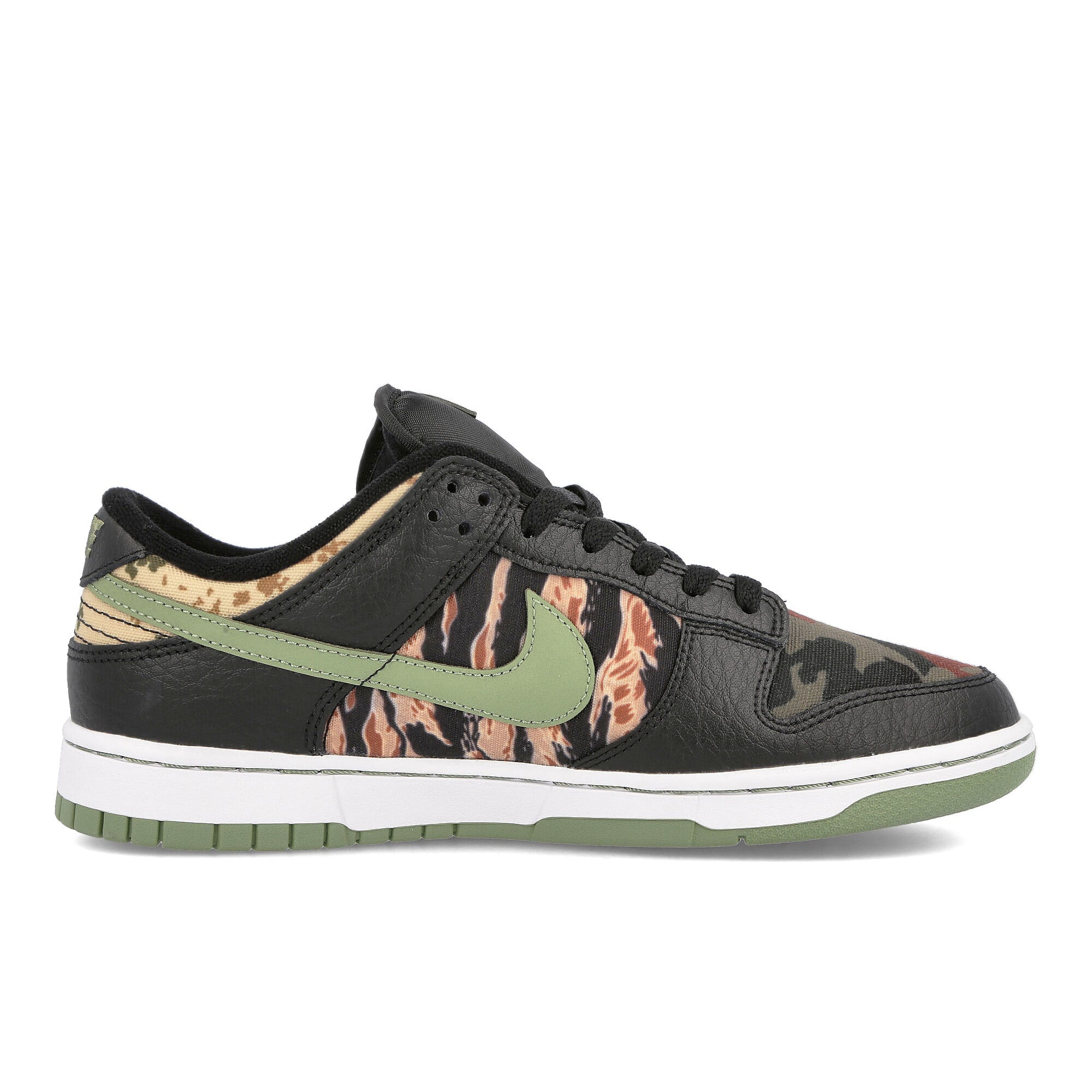 Nike dunk low se Black / Oil Green - White - Total Orange Close-up | Overkill