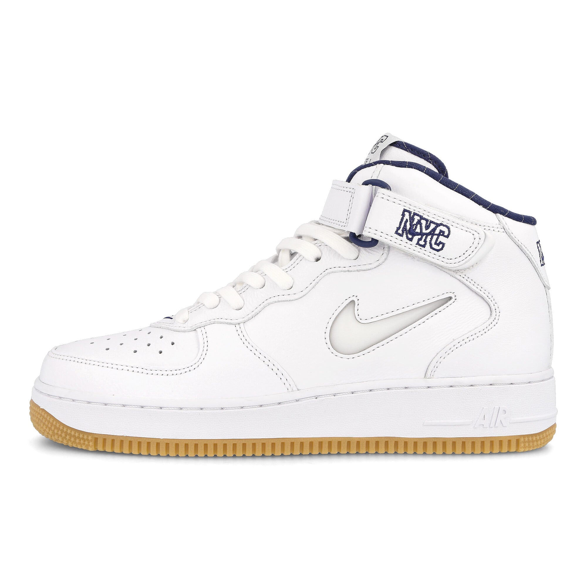 Nike air force 1 mid White-White - Midnight Navy - Gum Yellow Mid Top Sneakers DH5622 100 | Overkill