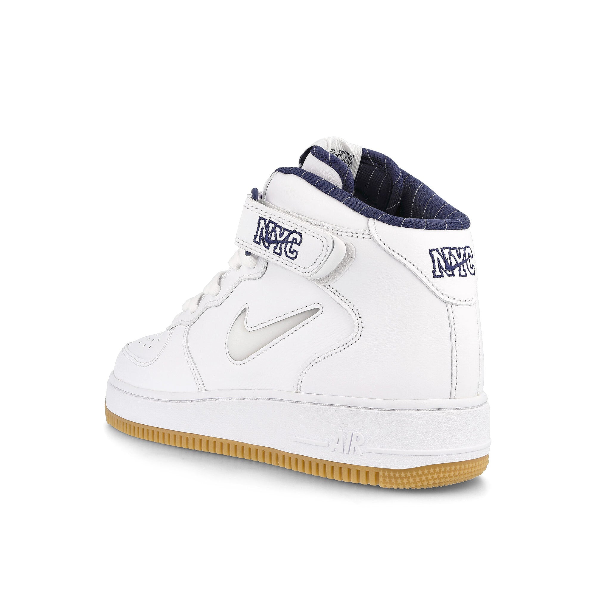 Nike air force 1 mid White-White - Midnight Navy - Gum Yellow Mid Top Sneakers Material | Overkill