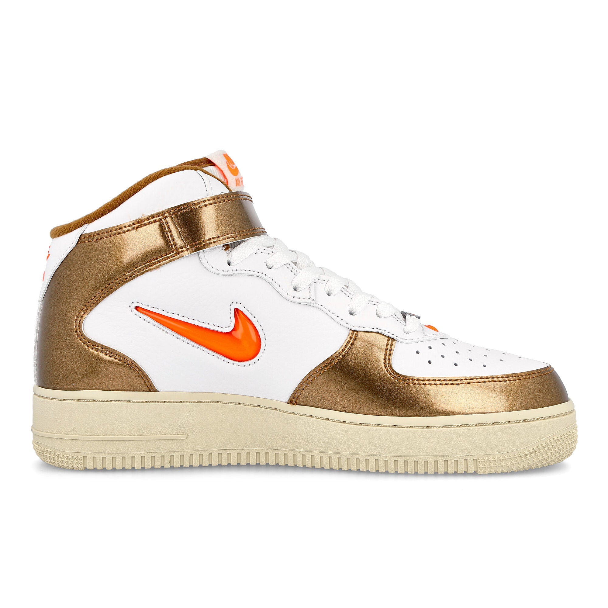 Nike air force 1 mid qs White-Total Orange - Ale Brown - Beach Mid Top Sneakers Silhouette | Overkill
