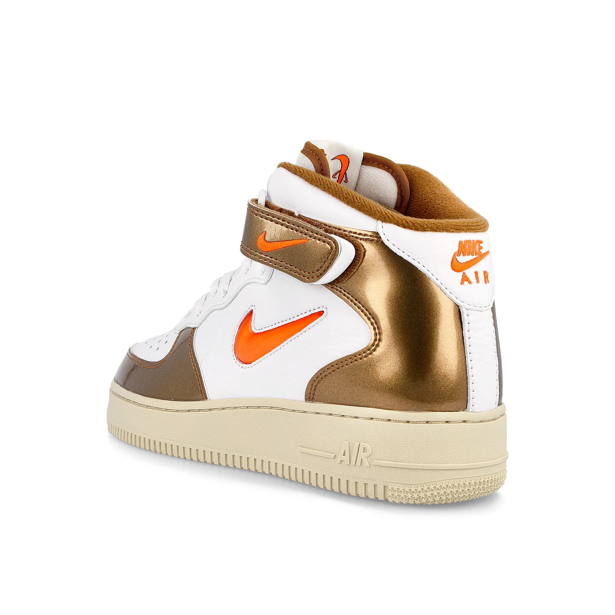 Nike air force 1 mid qs White-Total Orange - Ale Brown - Beach Mid Top Sneakers Material | Overkill