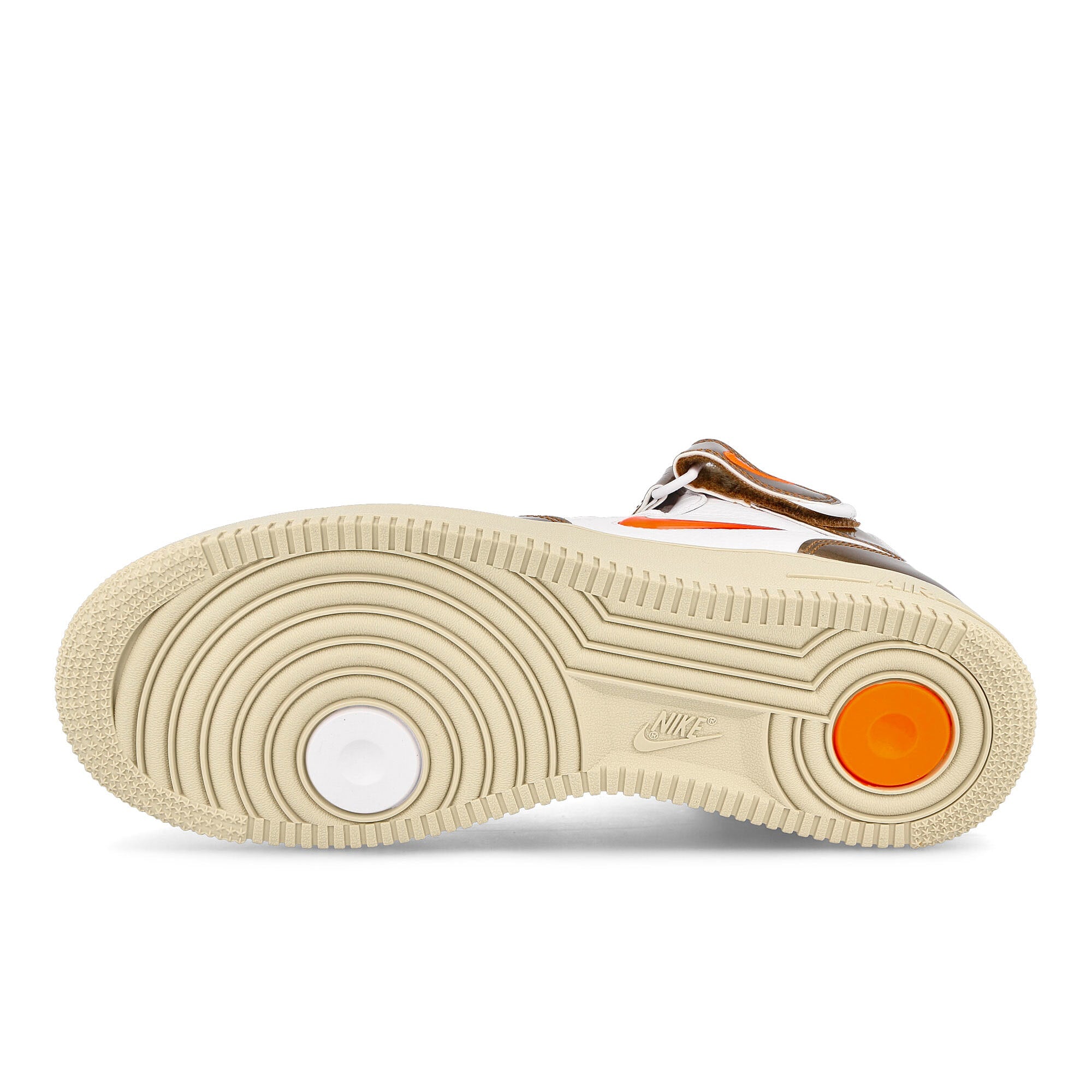 Nike air force 1 mid qs White-Total Orange - Ale Brown - Beach Mid Top Sneakers Detail View 1 | Overkill