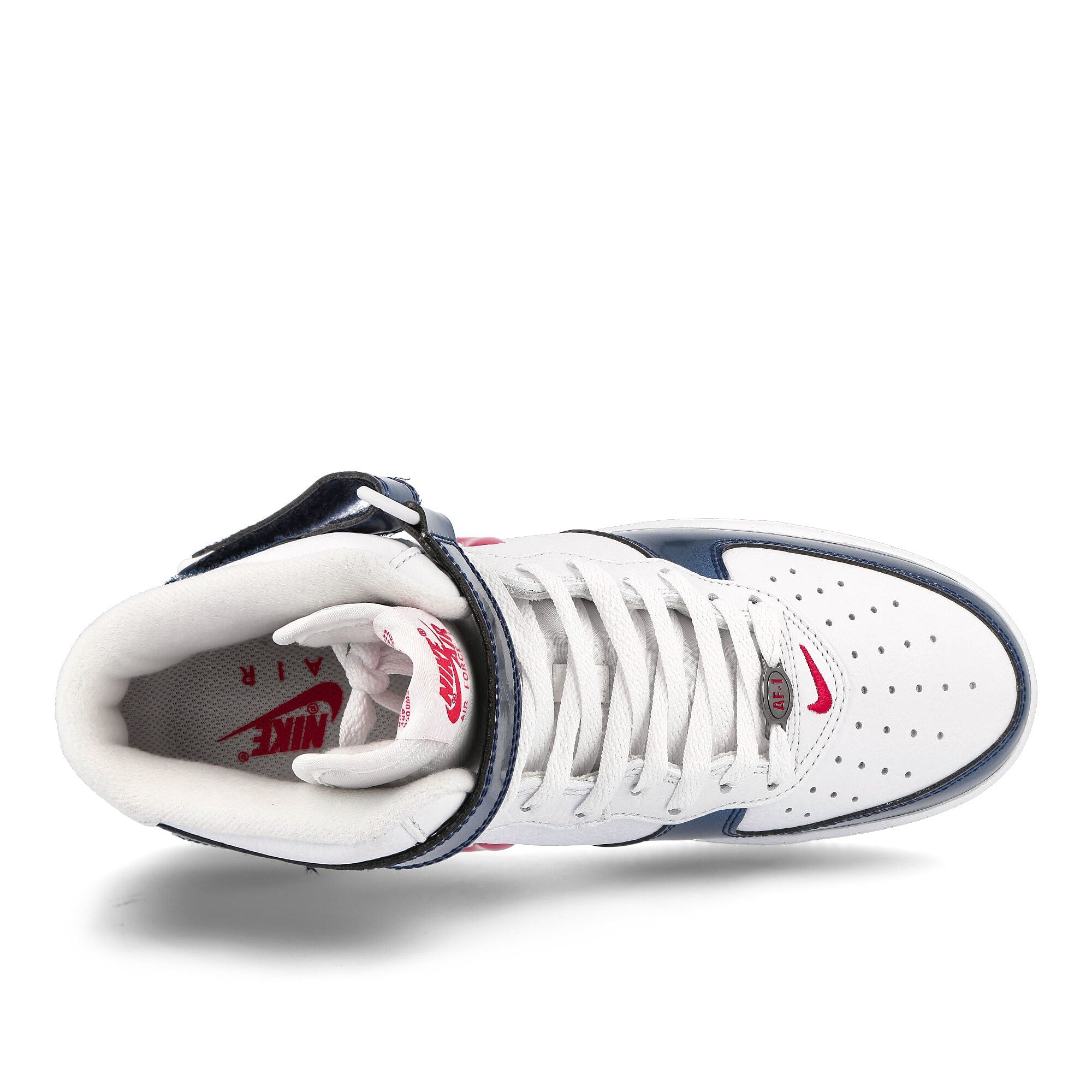 Nike air force 1 mid qs White-University Red - Midnight Navy - White Mid Top Sneakers Detailfoto | Overkill