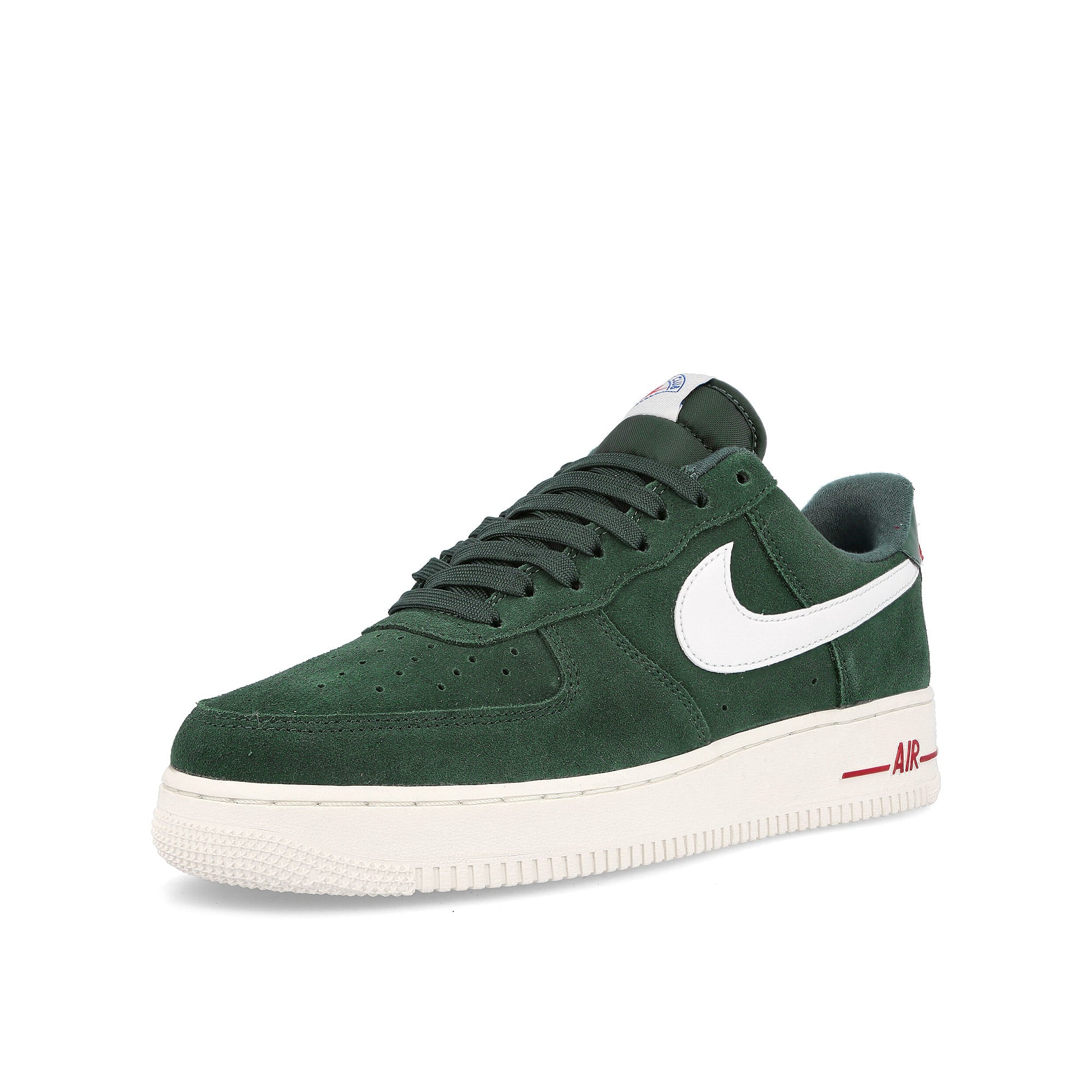 Nike air force 1 07 lx Pro Green-White - Sail - Gym Red Low Top Sneakers Close Up | Overkill