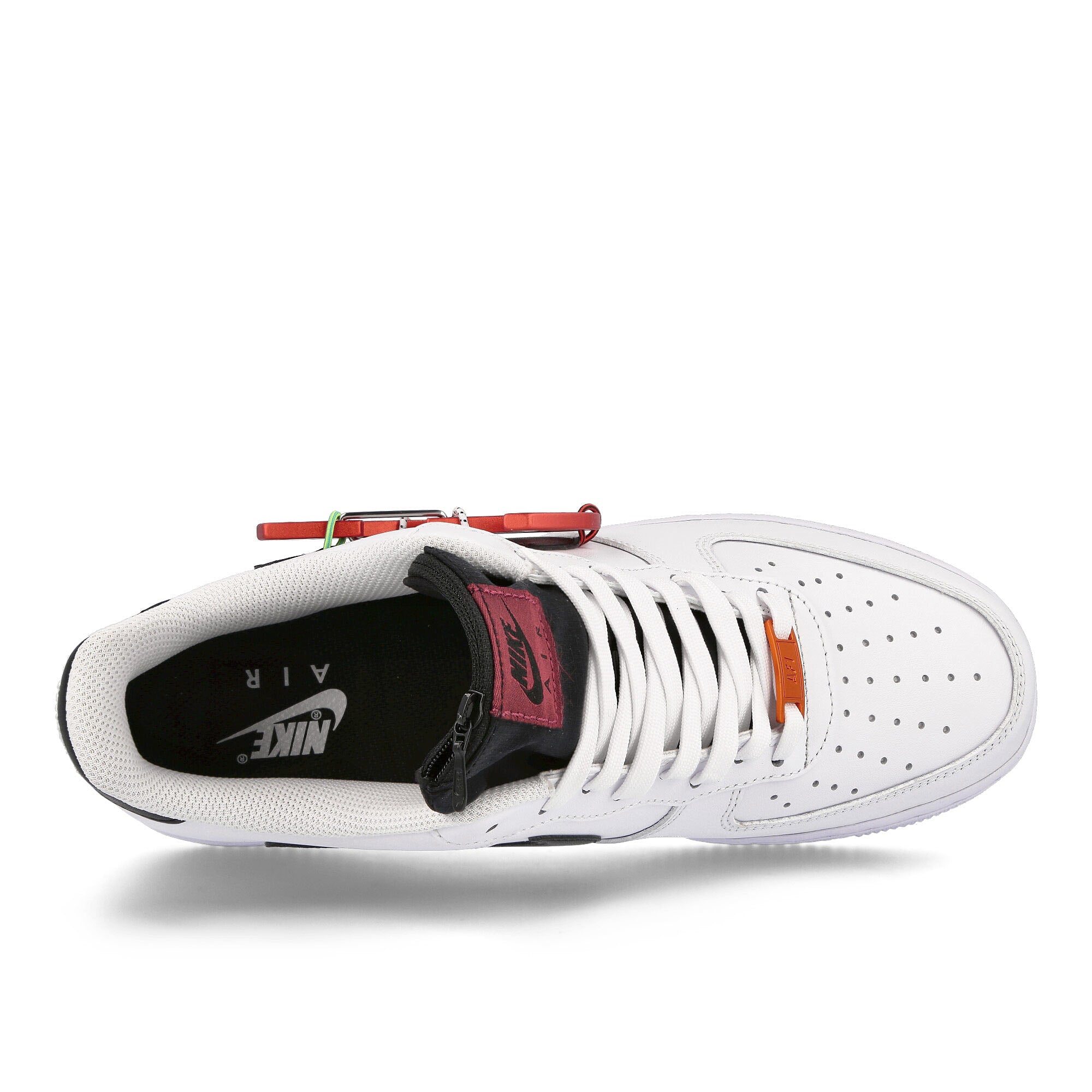 Nike air force 1 07 premium White / Black - Pomegranate - Habanero Red Detail view 1 | Overkill