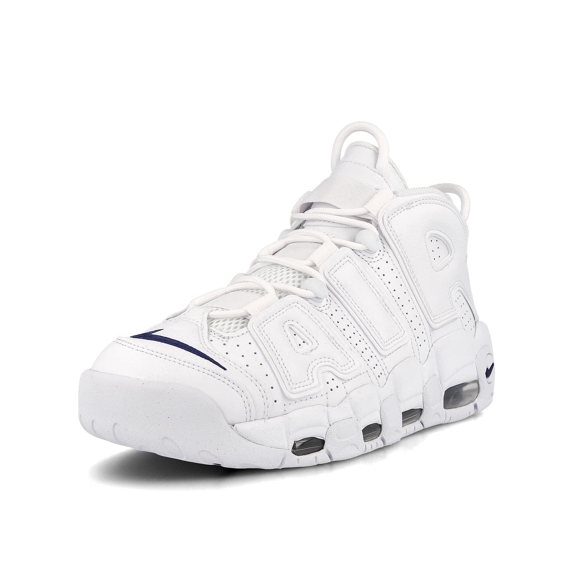 Nike air more uptempo 96 White-Midnight Navy - White Sneakers Close Up | Overkill