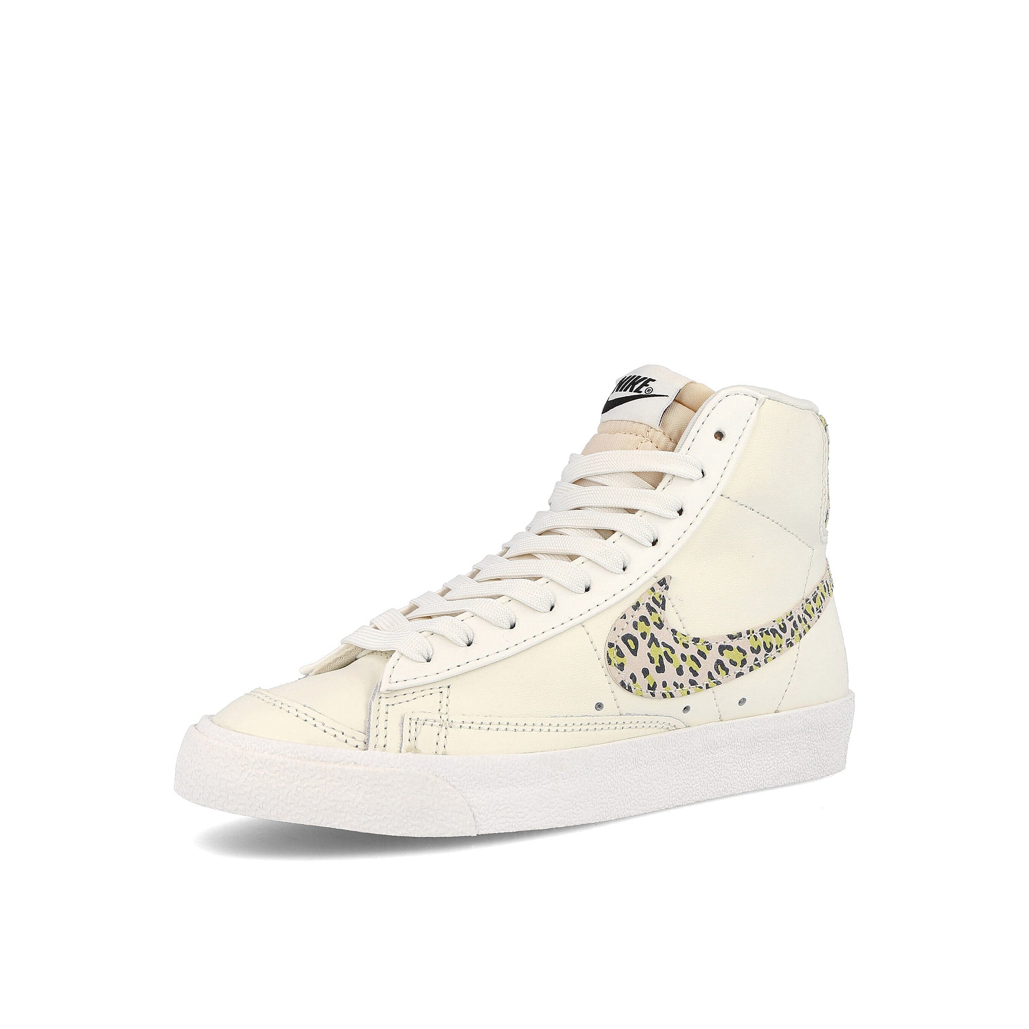 Nike wmns blazer mid 77 se Sail-Sail - Light Lemon Twist - Black Mid Top Sneakers Close Up | Overkill
