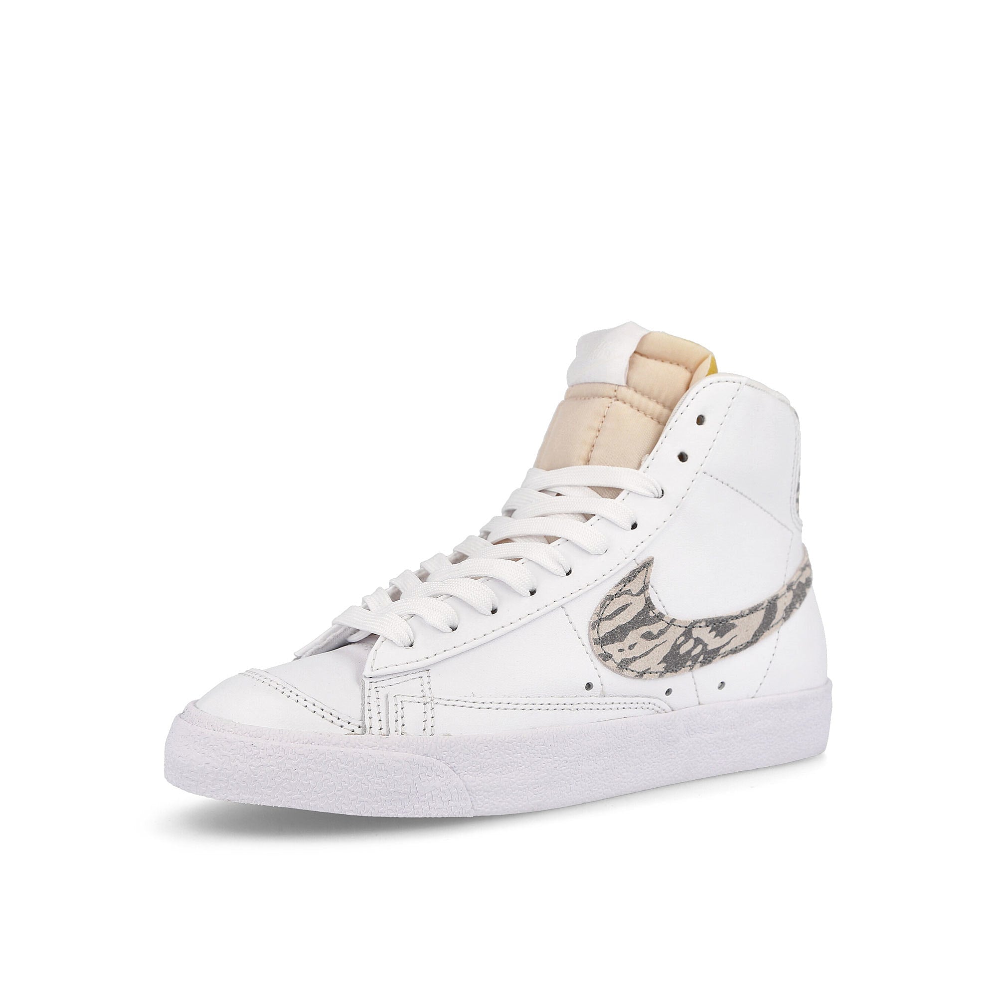 Nike wmns blazer mid 77 se White-Summit White - Particle Grey - Black Mid Top Sneakers Close Up | Overkill