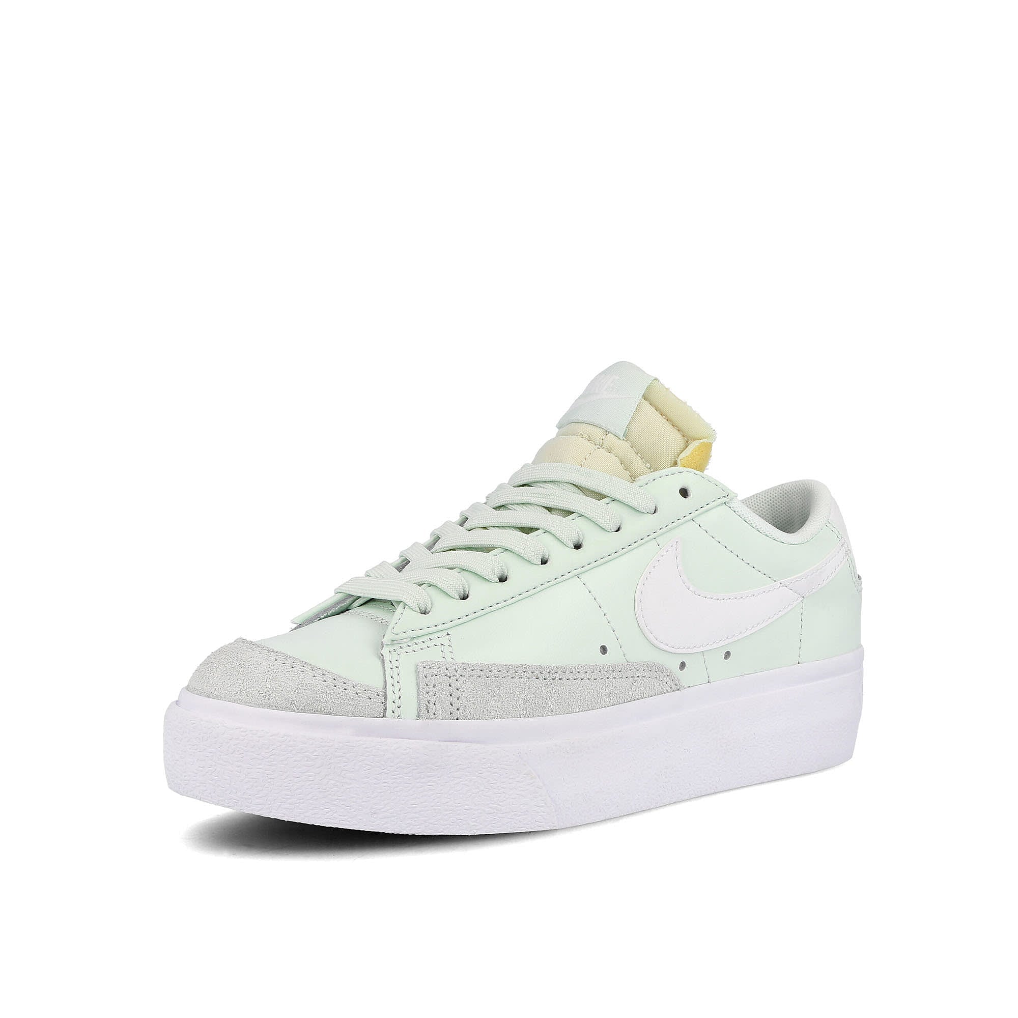 Nike wmns blazer low platform Barely Green-White - Barely Green Low Top Sneakers Close Up | Overkill