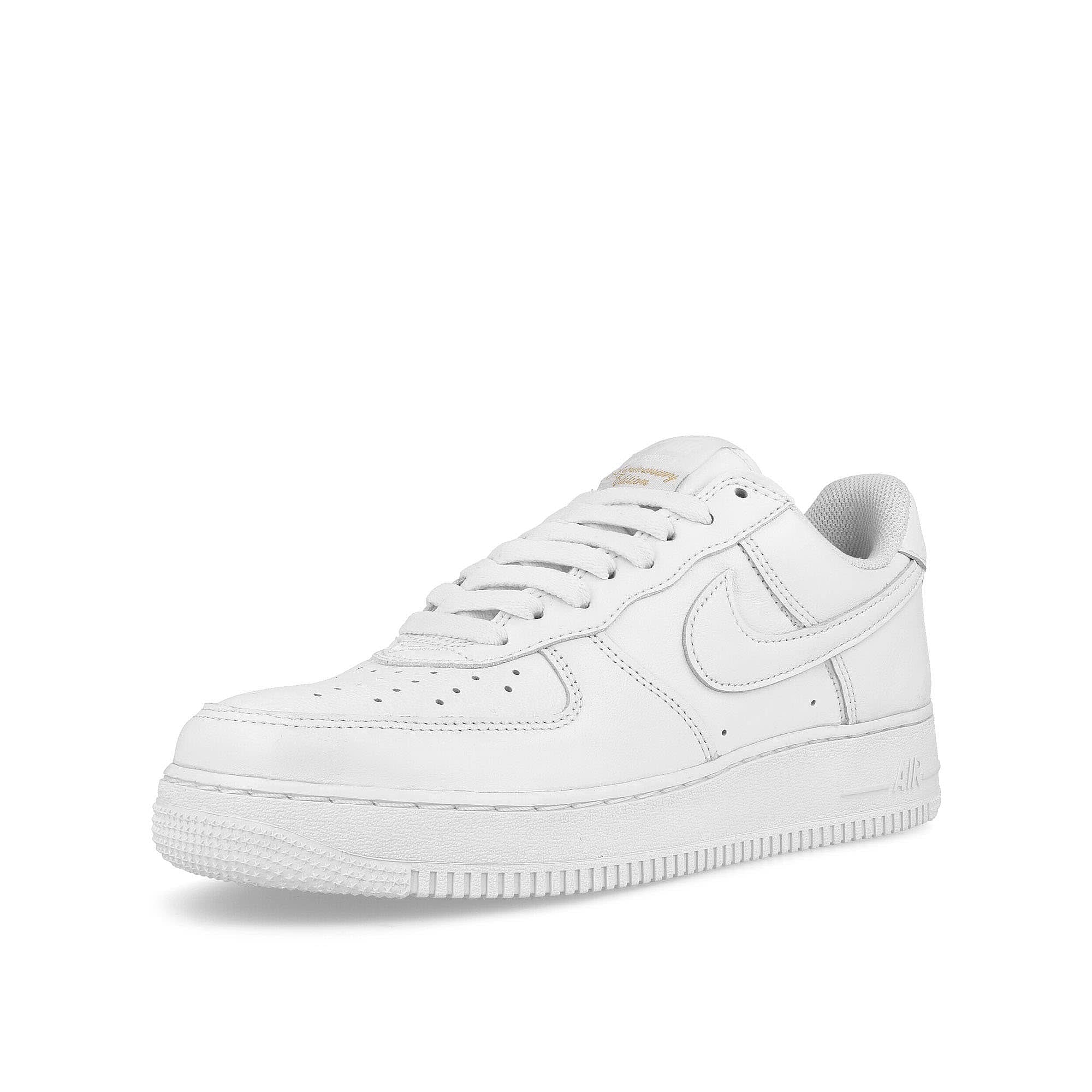 Nike air force 1 low retro White / White - White - Metallic Gold Low Top Sneakers Close Up | Overkill