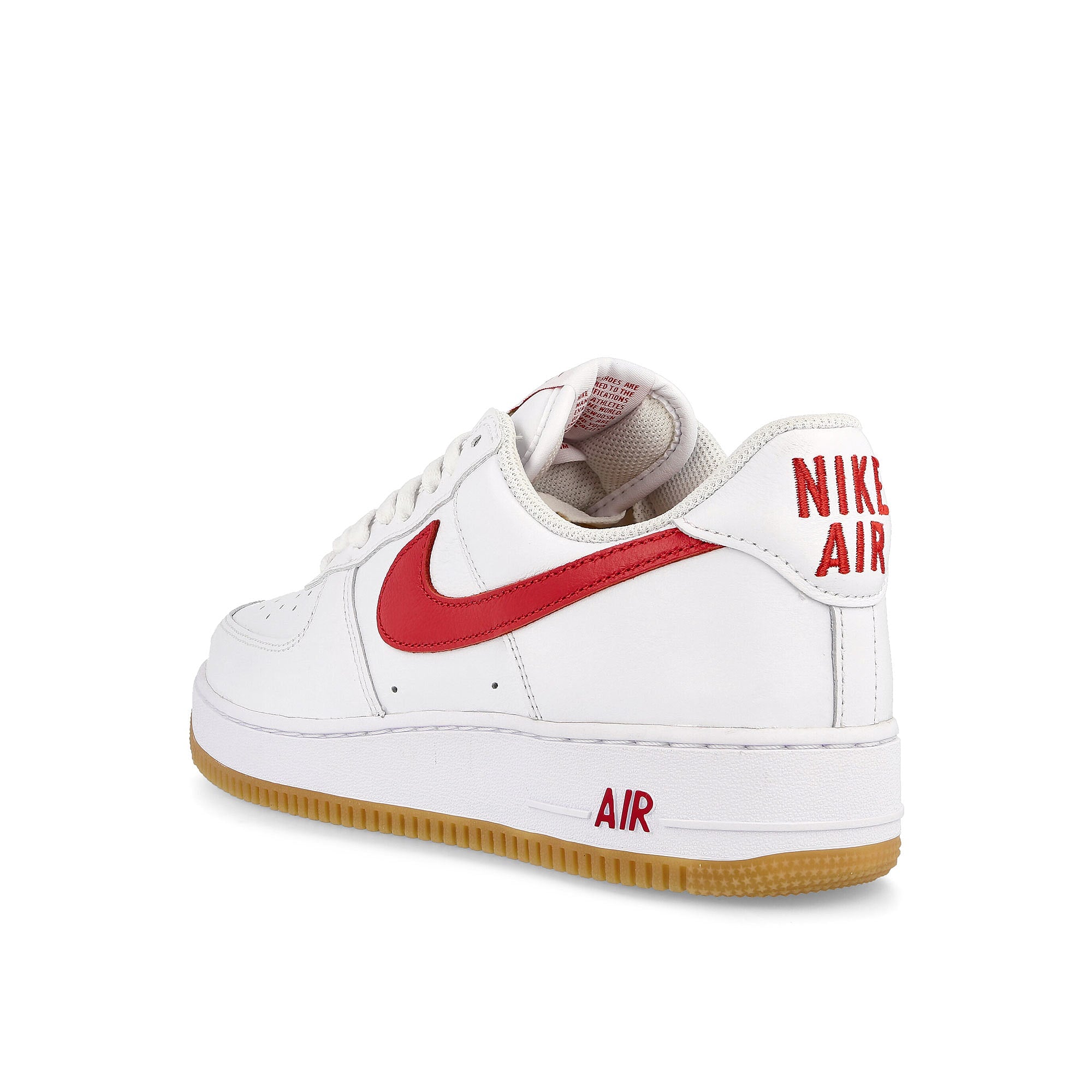 Nike air force 1 low retro White-University Red - Gum Yellow Low Top Sneakers Material | Overkill