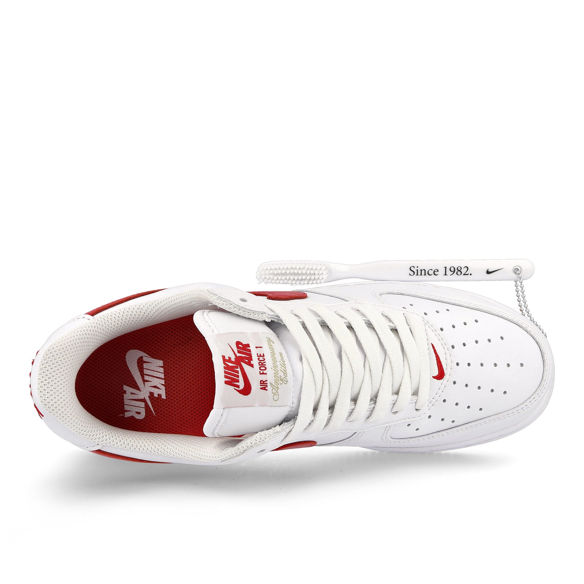 Nike air force 1 low retro White-University Red - Gum Yellow Low Top Sneakers Detailfoto | Overkill