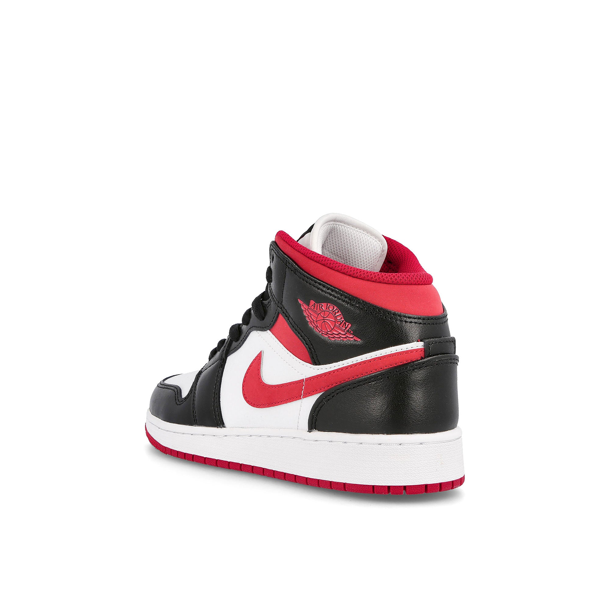 Jordan Air Jordan 1 Mid GS White / Gym Red - Black Close-up | Overkill