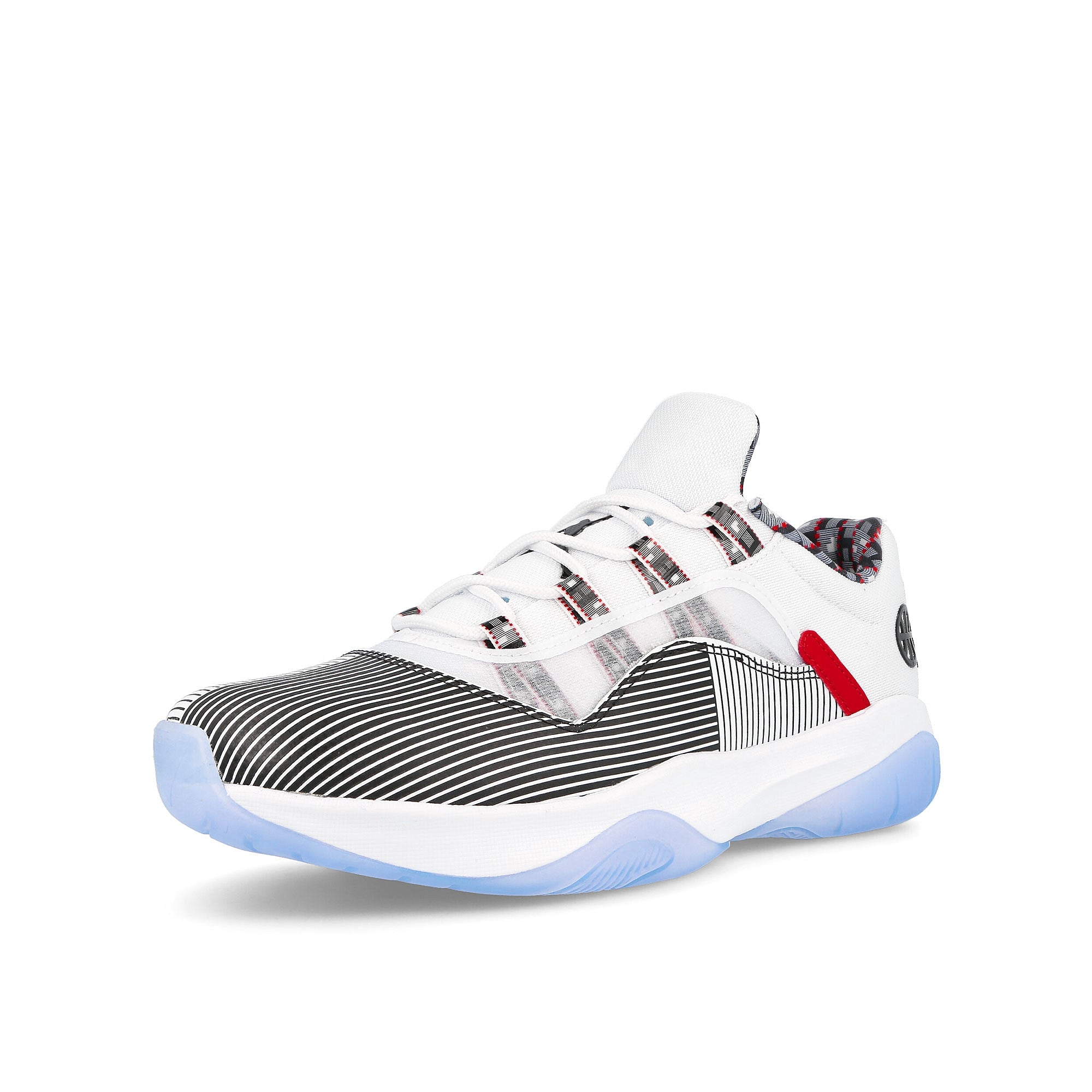 Nike air jordan 11 comfort low q54 White-Black - University Red Low Top Sneakers Close Up | Overkill