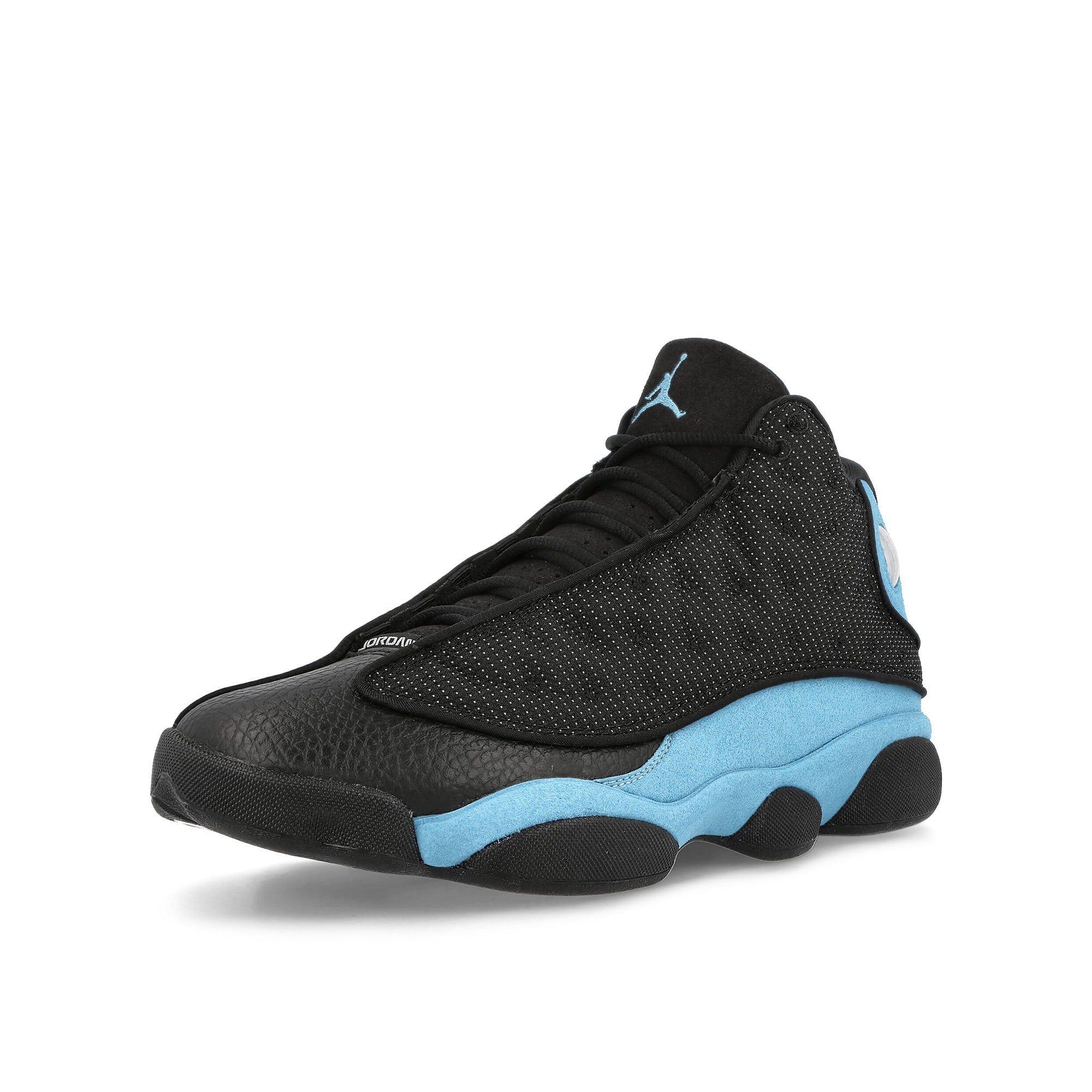 Jordan Air Jordan 13 Retro Black-University Blue - White Mid Top Sneakers Close Up | Overkill