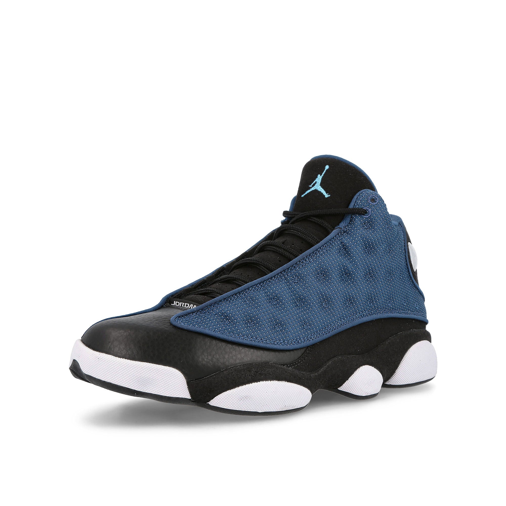 Jordan Air Jordan 13 Retro Navy-University Blue - Black - White Mid Top Sneakers Close Up | Overkill