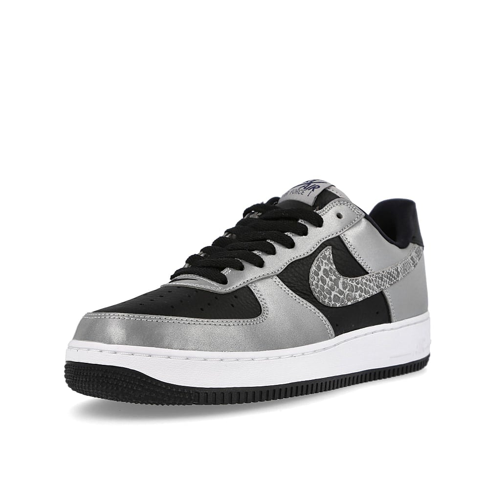 Nike air force 1 b Black-Black - Silver Low Top Sneakers Close Up | Overkill