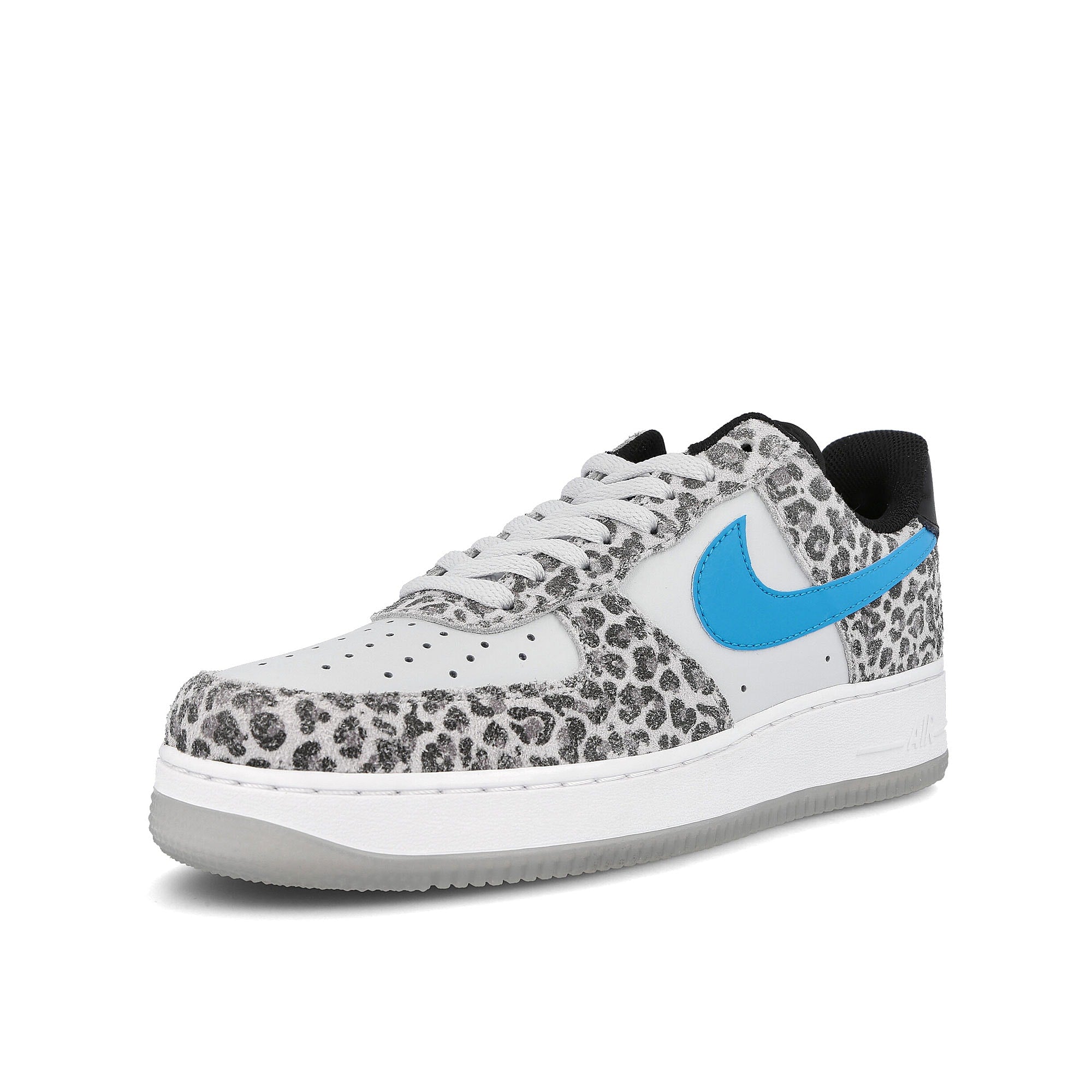 Nike air force 1 07 premium Pure Platinum-Light Blue Fury - Black Low Top Sneakers Close Up | Overkill