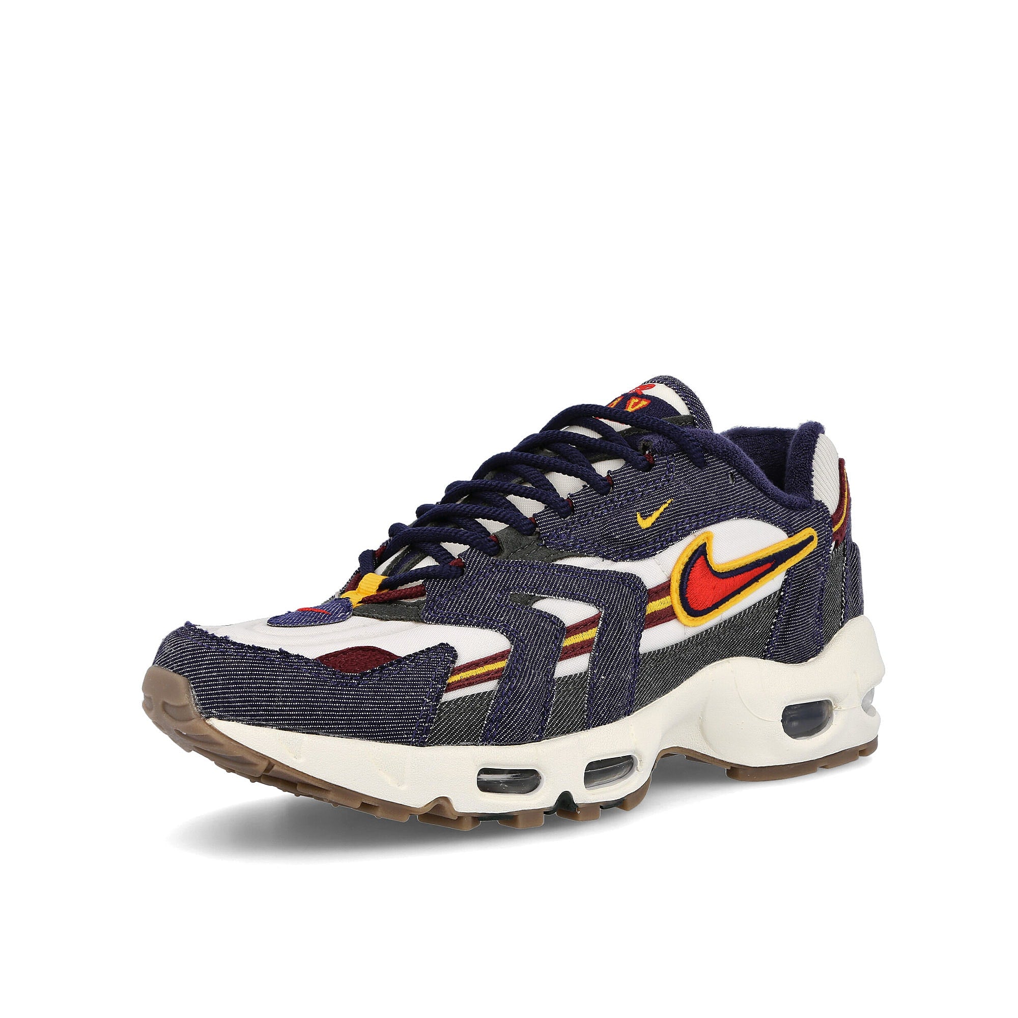 Nike air max 96 ii qs Blackened Blue-Gym Red - Light Bone Sneakers Close Up | Overkill