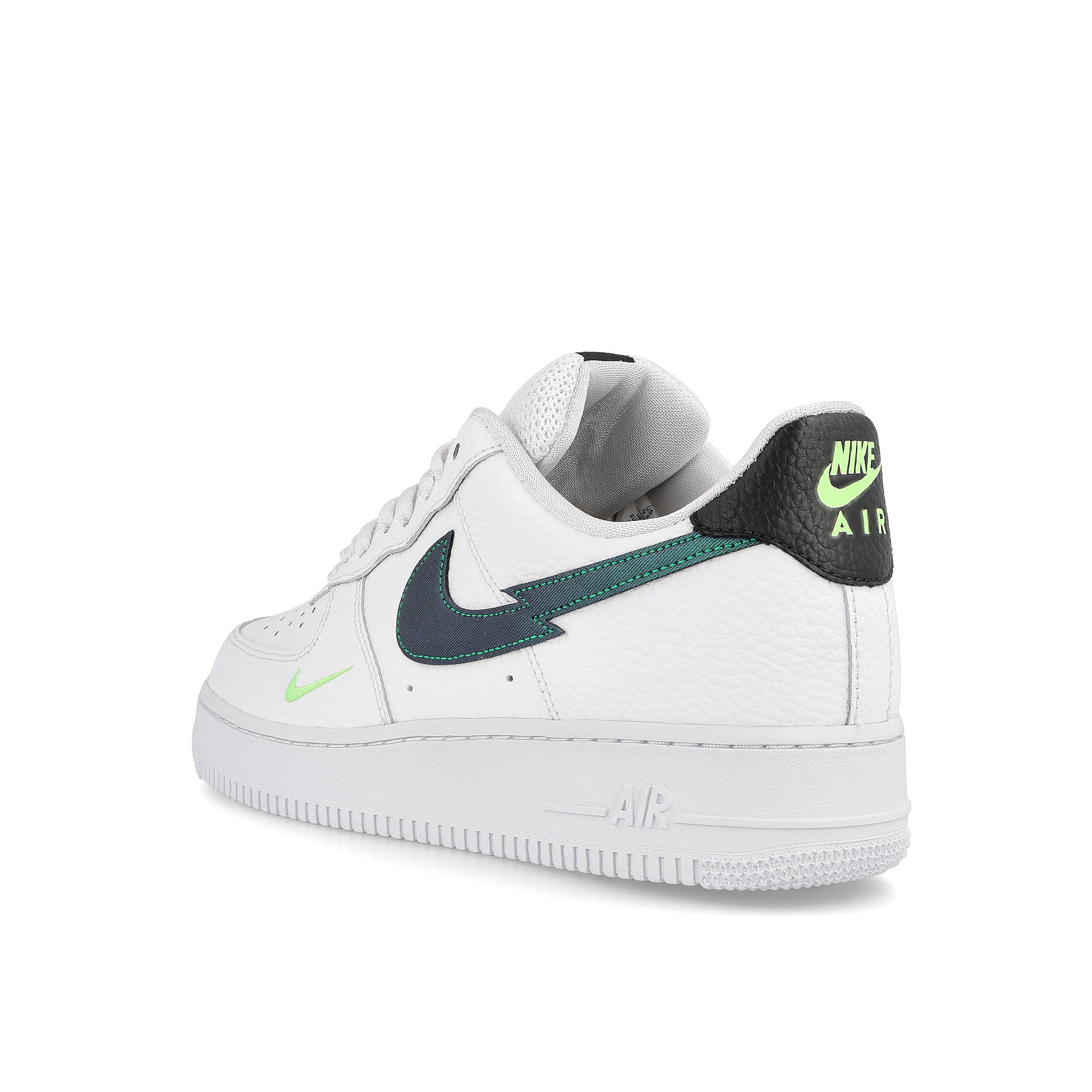 Nike air force 1 low White / Aquamarine - Lime Glow - Off Noir Close-up | Overkill