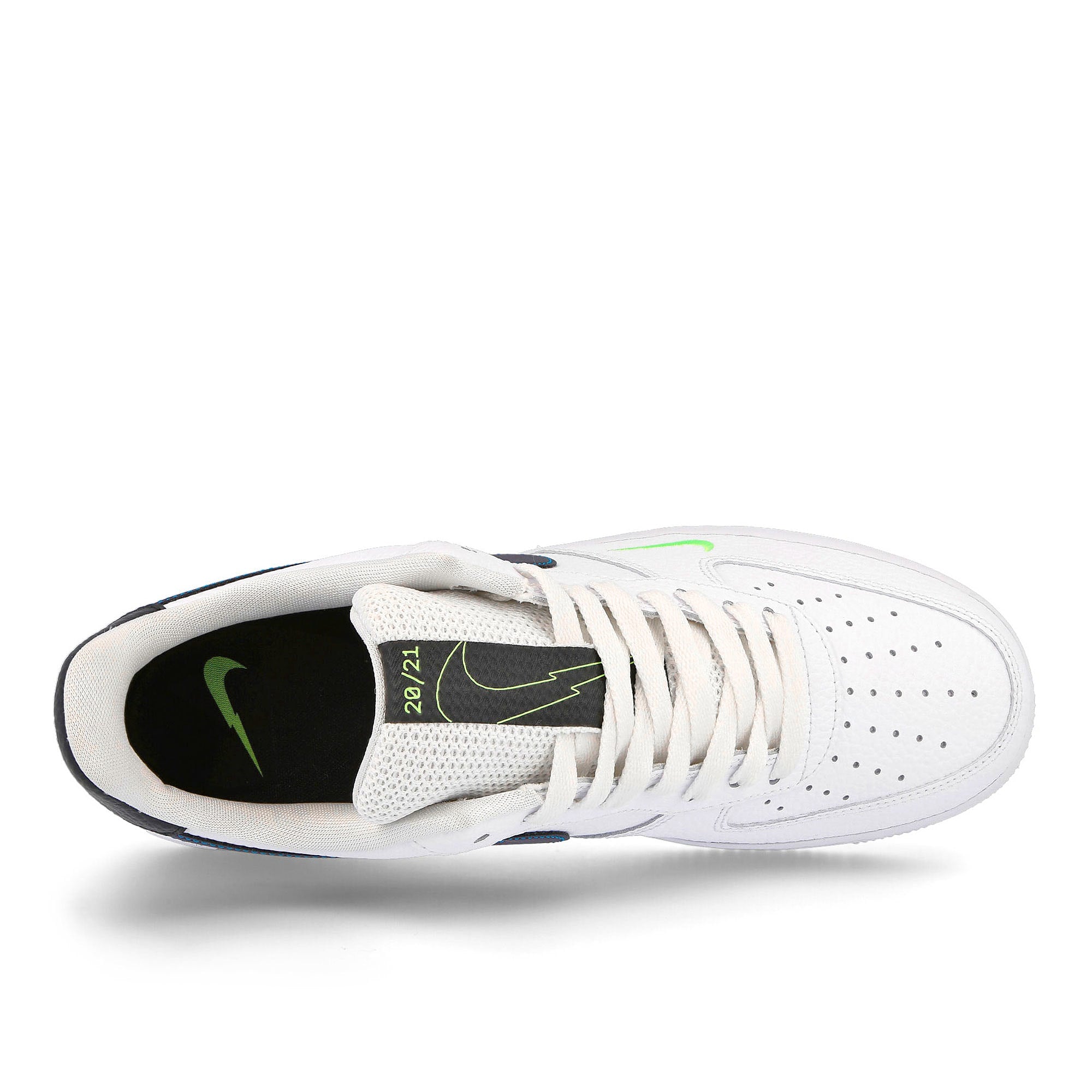 Nike air force 1 low White / Aquamarine - Lime Glow - Off Noir Detail view 1 | Overkill