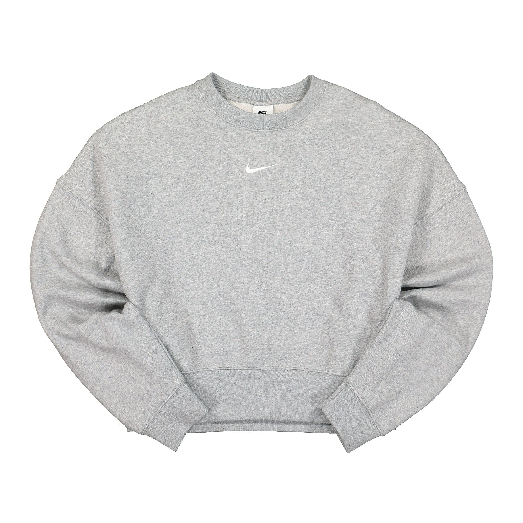 Nike Wmns NSW Essentials Collection Fleece Oversize Crew Dk Grey Heather / Base Grey / White Sweatshirts DJ7665 063 | Overkill