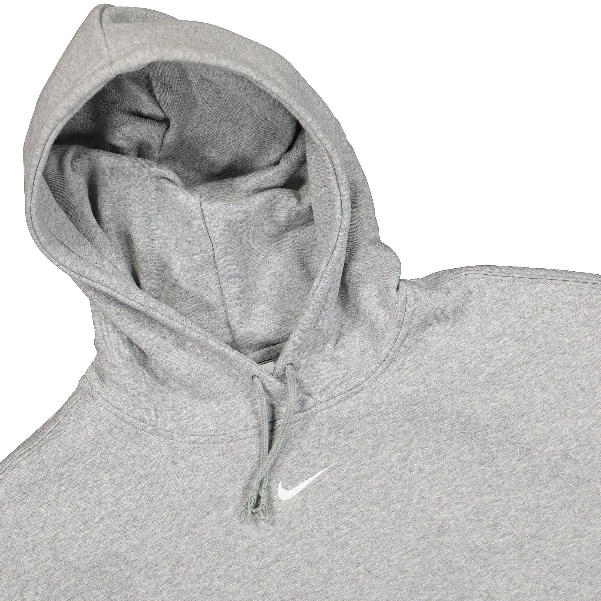 Nike Wmns NSW Essentials Collection Fleece Oversized Hoodie Dk Grey Heather / Base Grey / White Hoodies Close-up | Overkill