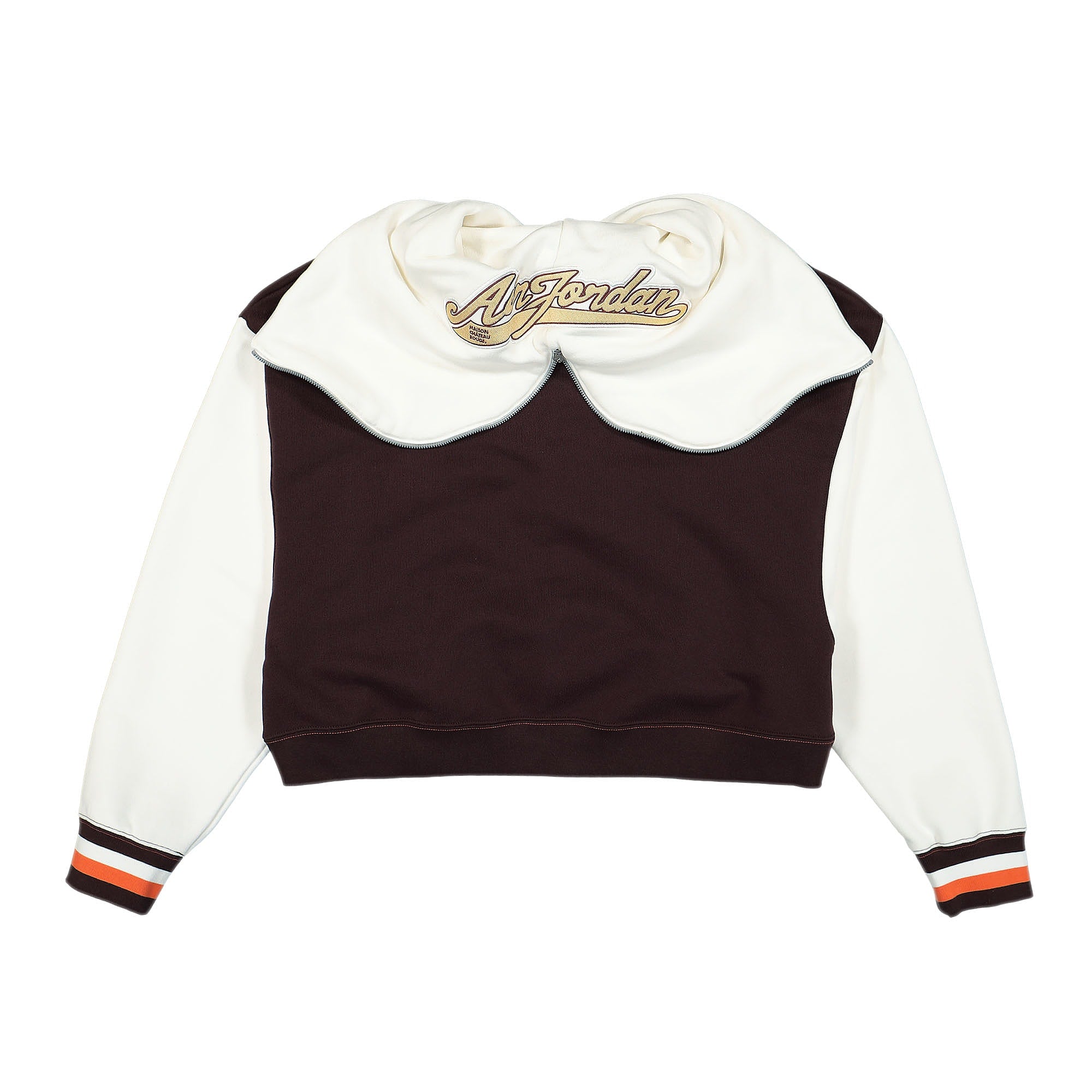 Jordan Maison Chateau Rouge x Wmns Air Jordan Fleece Top Brown Basalt / Sail / Pale Vanilla Hoodies Close-up | Overkill