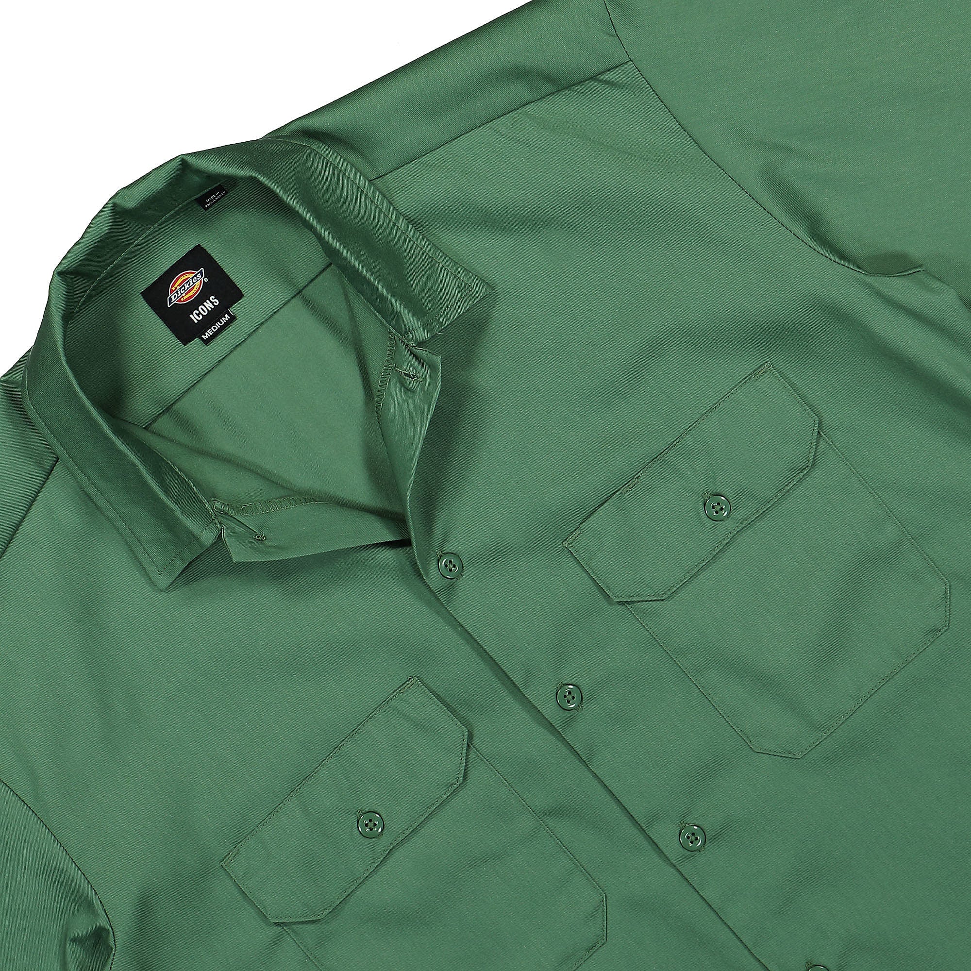 Dickies Work Shirt SS Dark Ivy Shirts Close-up | Overkill