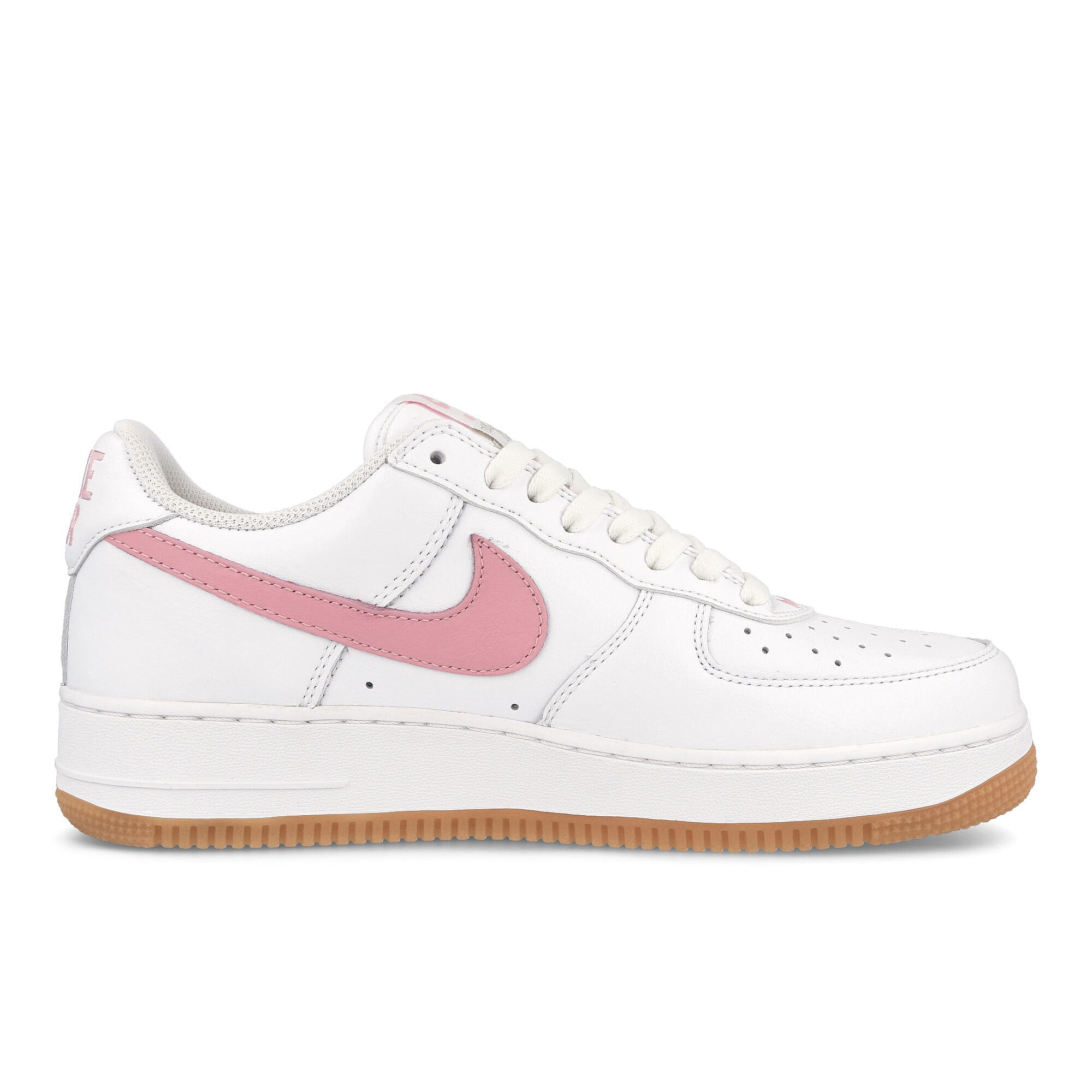 Nike air force 1 low retro White-Pink - Gum Yellow - Metallic Gold Low Top Sneakers Silhouette | Overkill