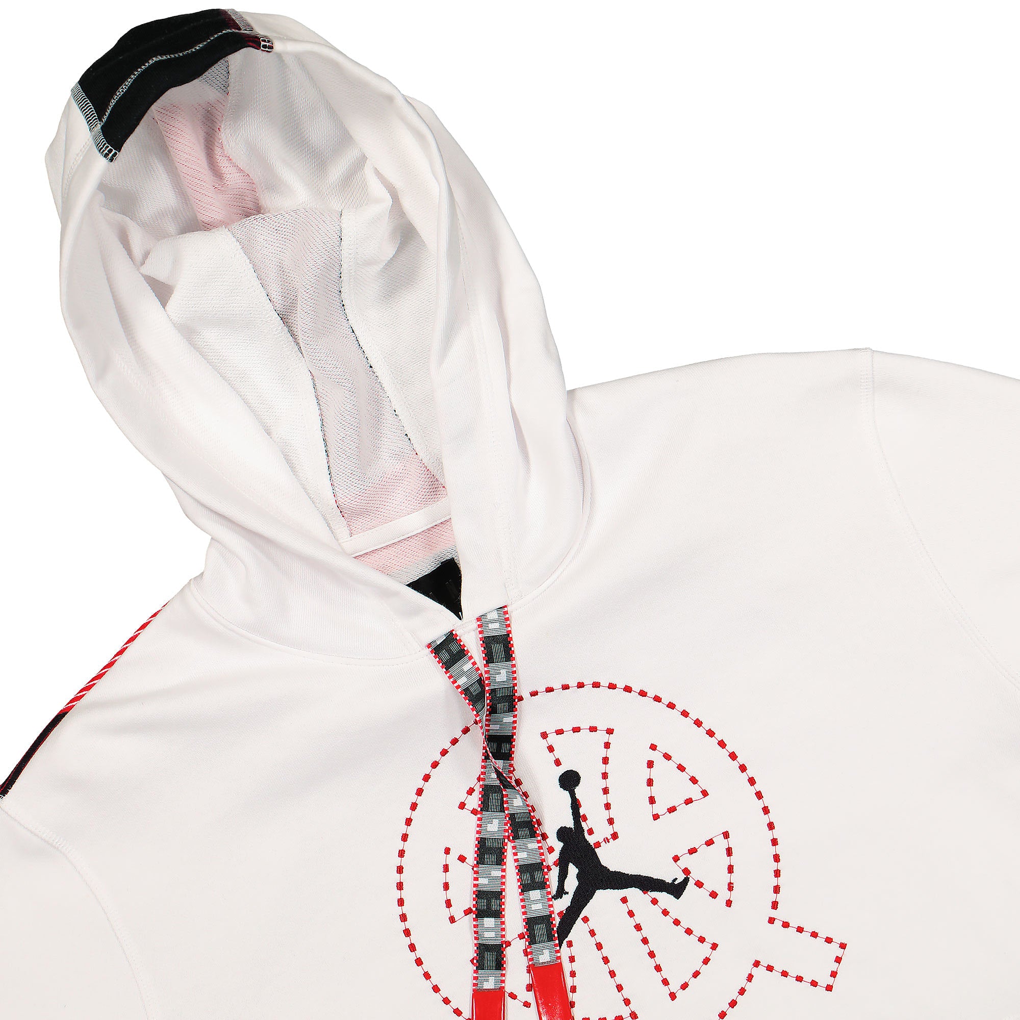Jordan Air Jordan Quai 54 Fleece Hoodie White / University Red / Black Hoodies Close-up | Overkill
