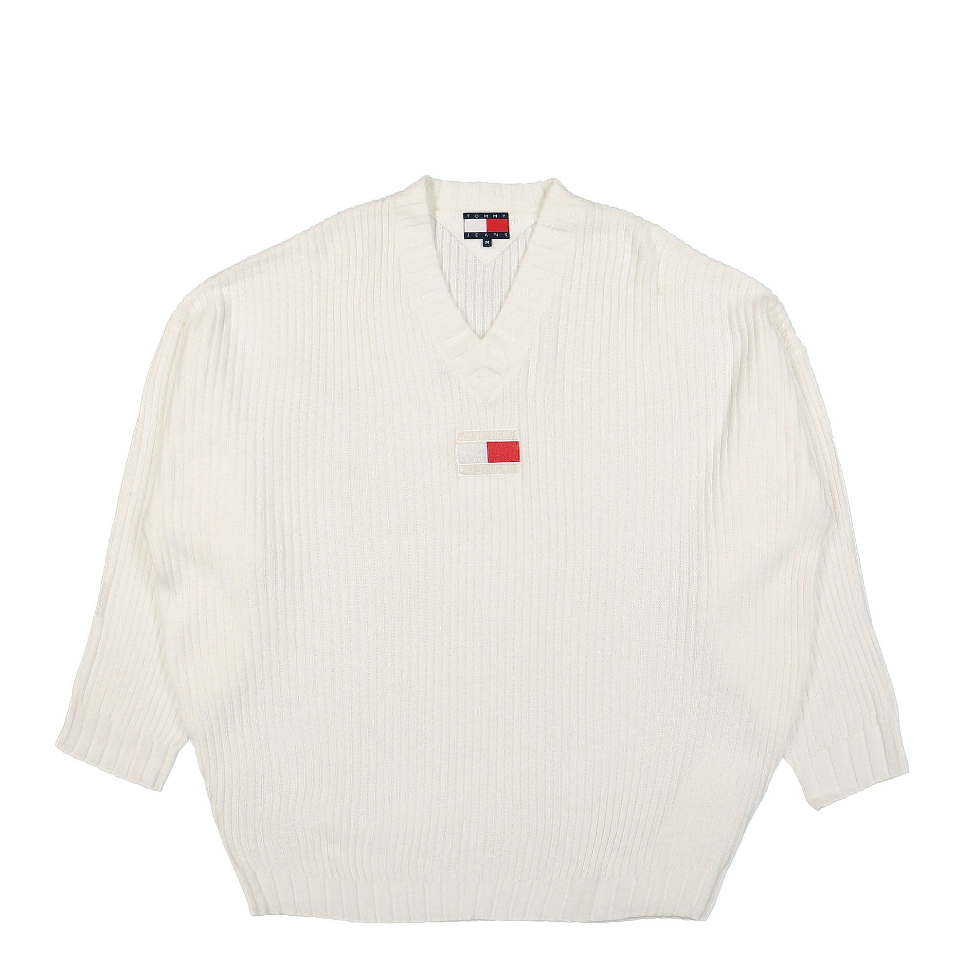 Tommy Jeans TJCU V Neck Sweater Ancient White Sweatshirts DM0DM15165YBH | Overkill
