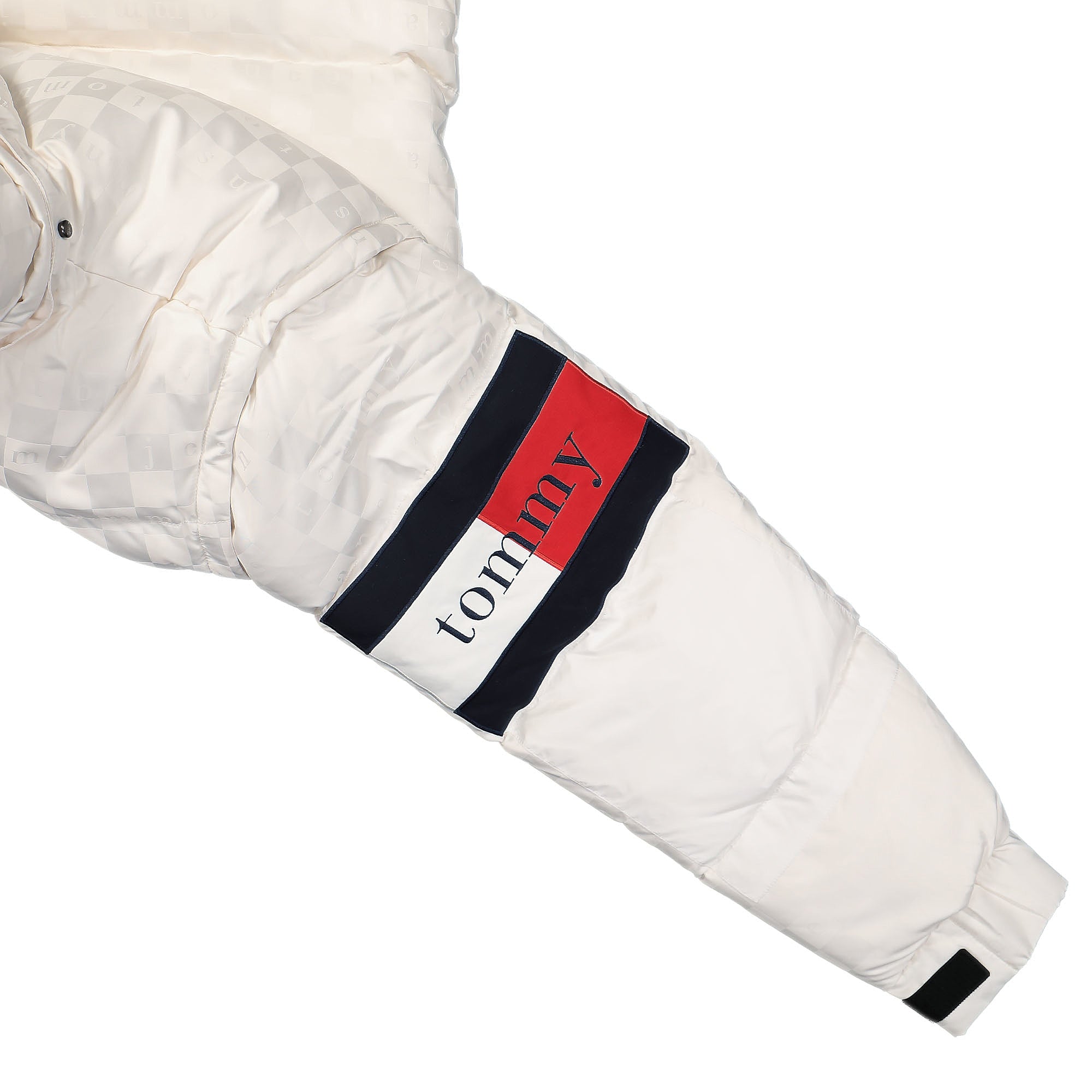 Tommy Jeans TJCU Monogram Puffer Jacket Ancient White Puffer Jackets Detail view 1 | Overkill