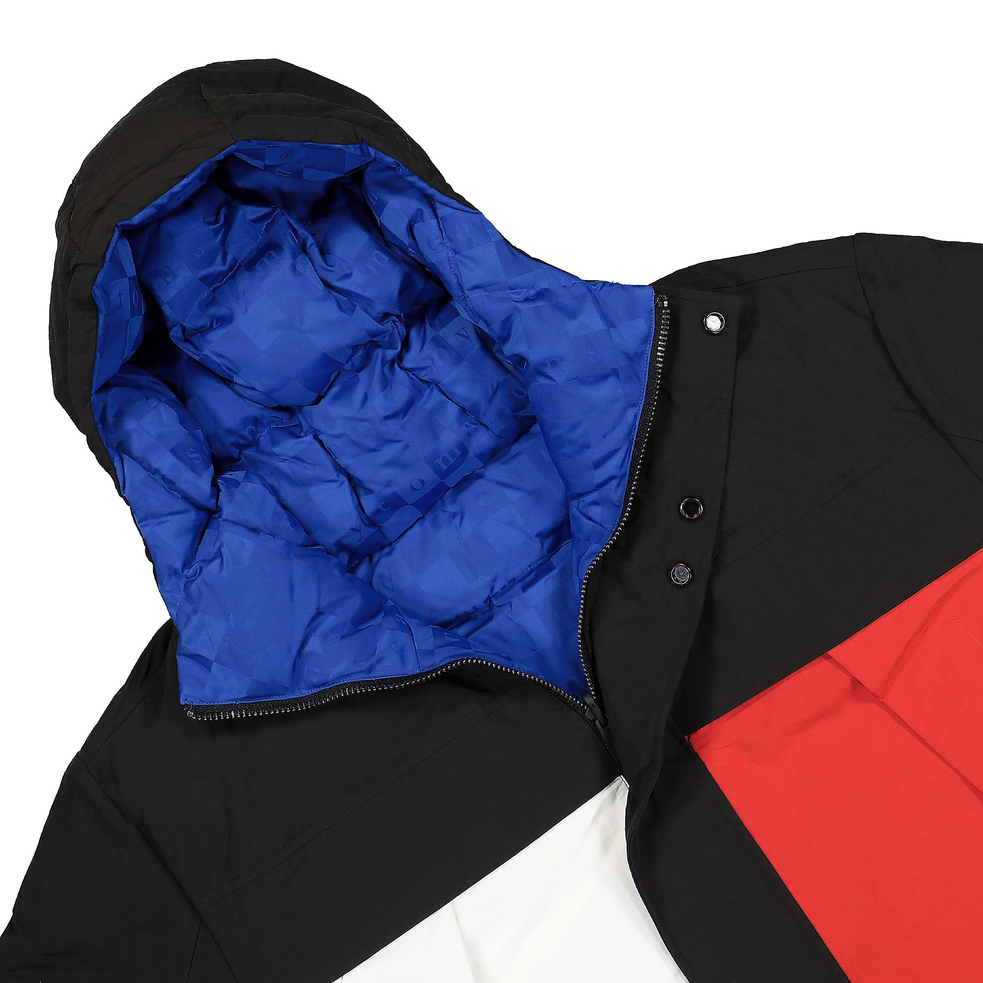 Tommy Jeans TJCU Reversible Monogram Flag Jacket Cobalt / Black Jackets Close-up | Overkill