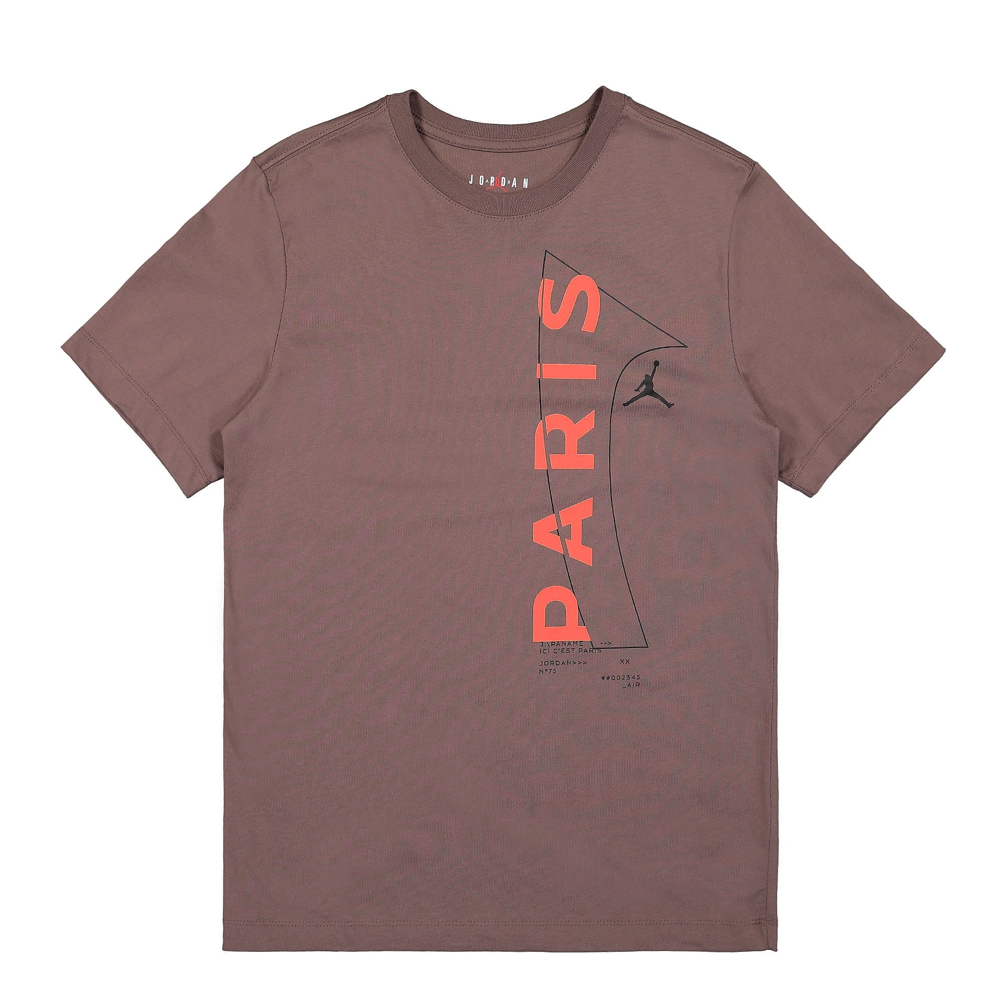 Jordan Paris Saint Germain x Air Jordan Wordmark Tee Plum Eclipse / Bright Crimson / Black T-Shirts DM3092 291 | Overkill