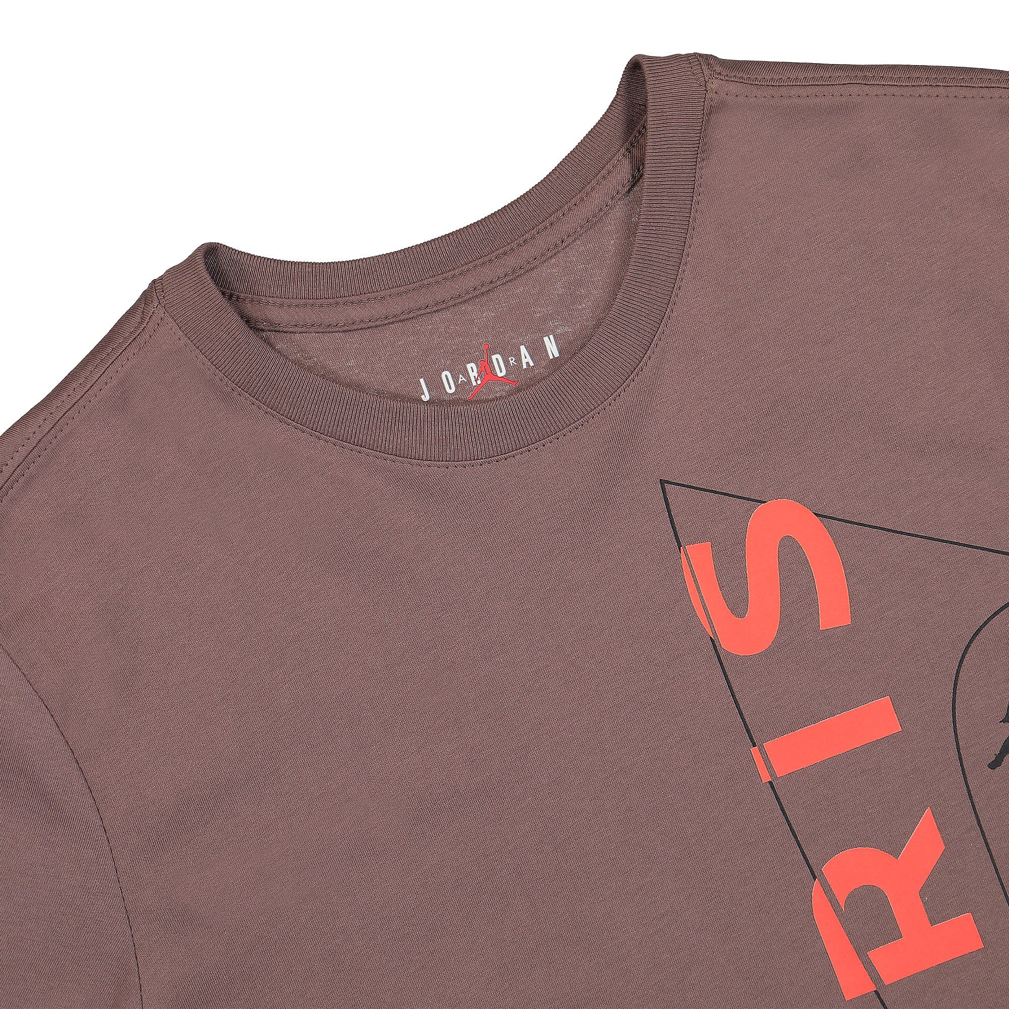 Jordan Paris Saint Germain x Air Jordan Wordmark Tee Plum Eclipse / Bright Crimson / Black T-Shirts Close-up | Overkill