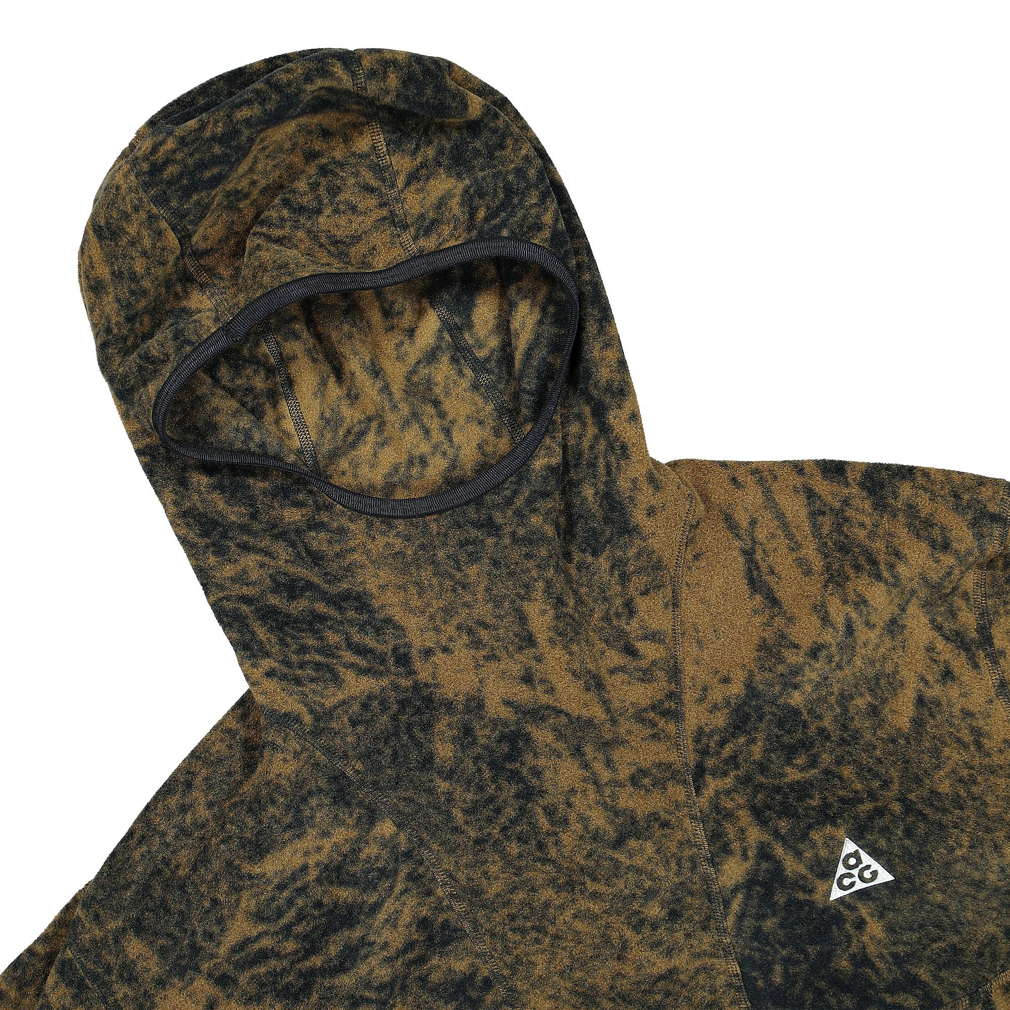 Nike ACG Polartec Wolf Tree All over Print Hoodie Hazel Rush / Black / Summit White Hoodies Close-up | Overkill