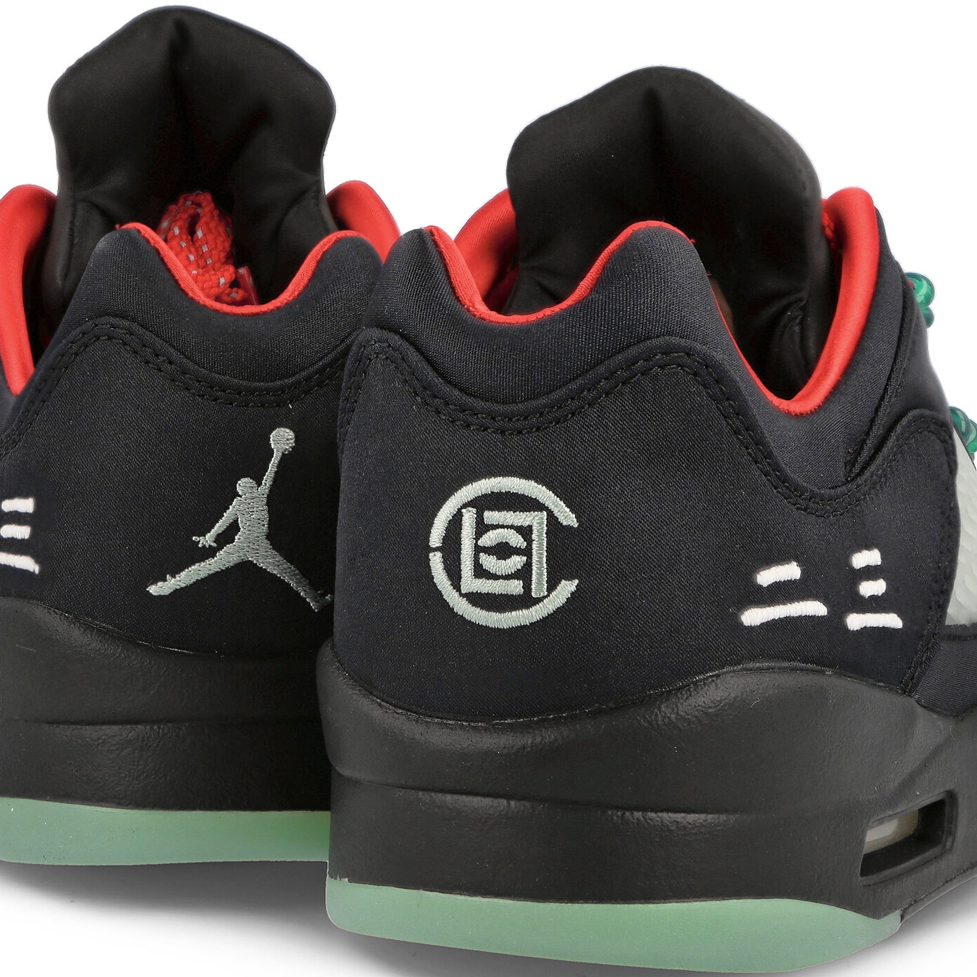 Jordan Clot x Air Jordan 5 Retro Low SP Black / Classic Jade - Fire Red Detail view 1 | Overkill