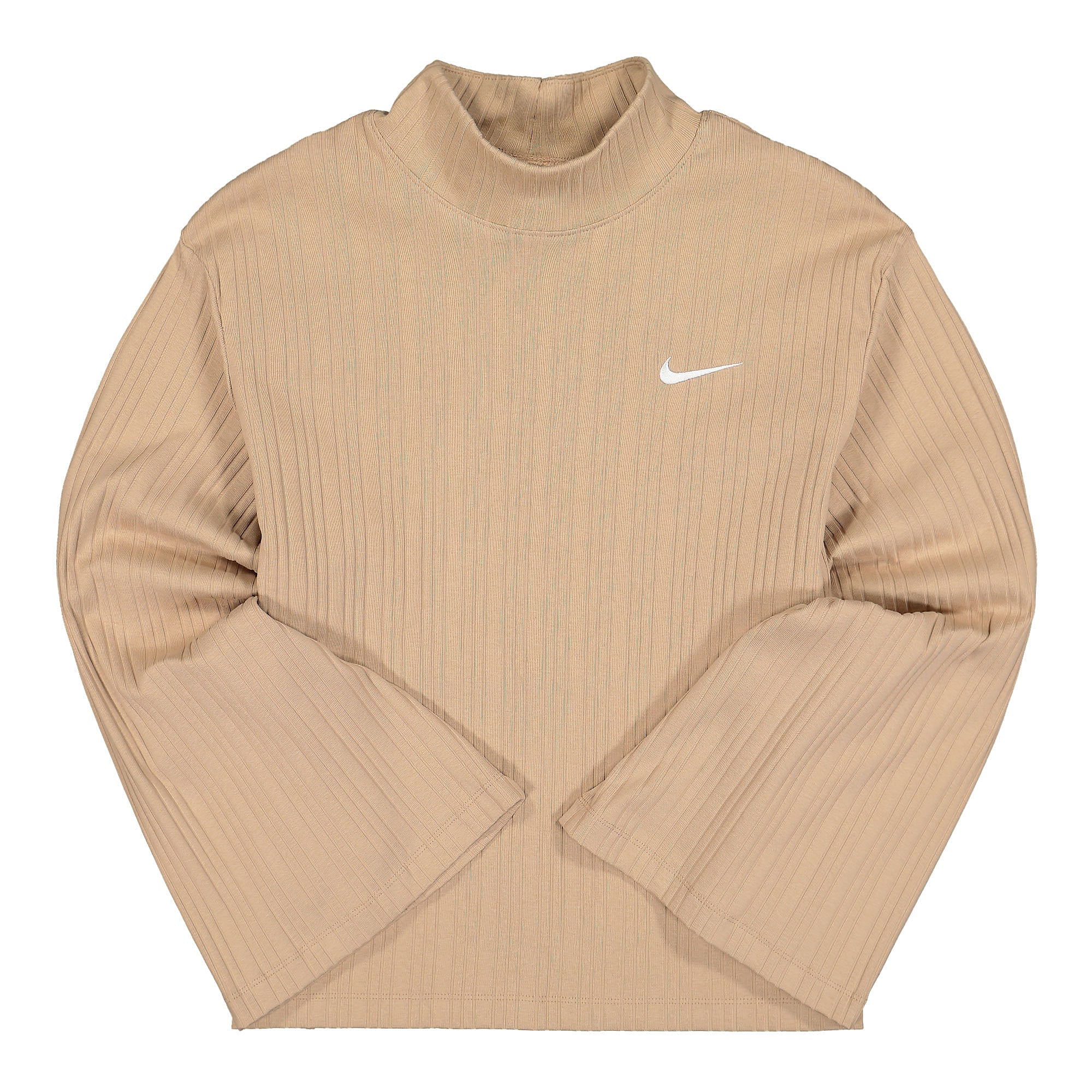 Nike NSW Ribbed Jersey Long Sleeve Top Hemp / White Longsleeves DM6399 200 | Overkill