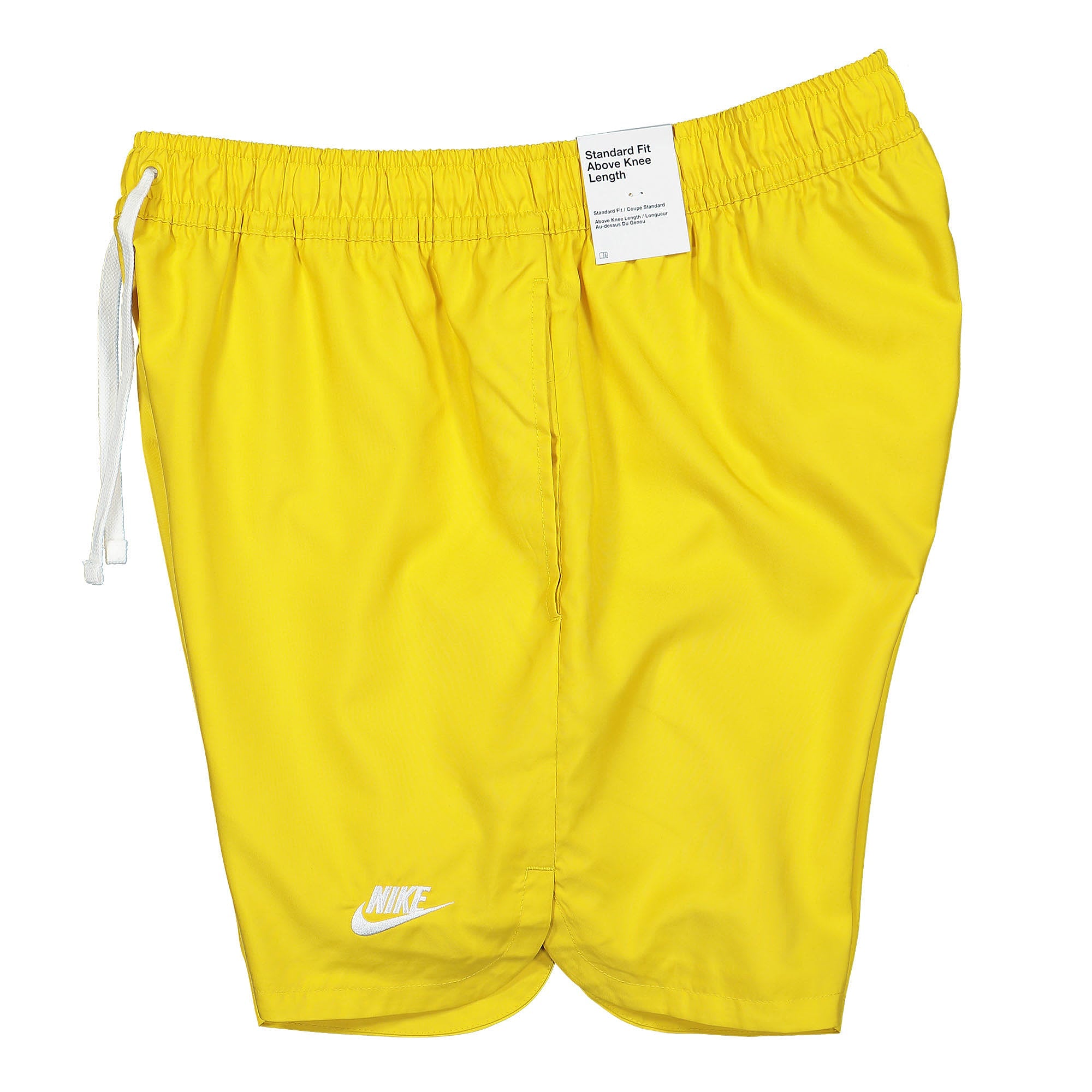 Nike Club Woven Lined Flow Shorts Vivid Sulfur / White Shorts Close-up | Overkill