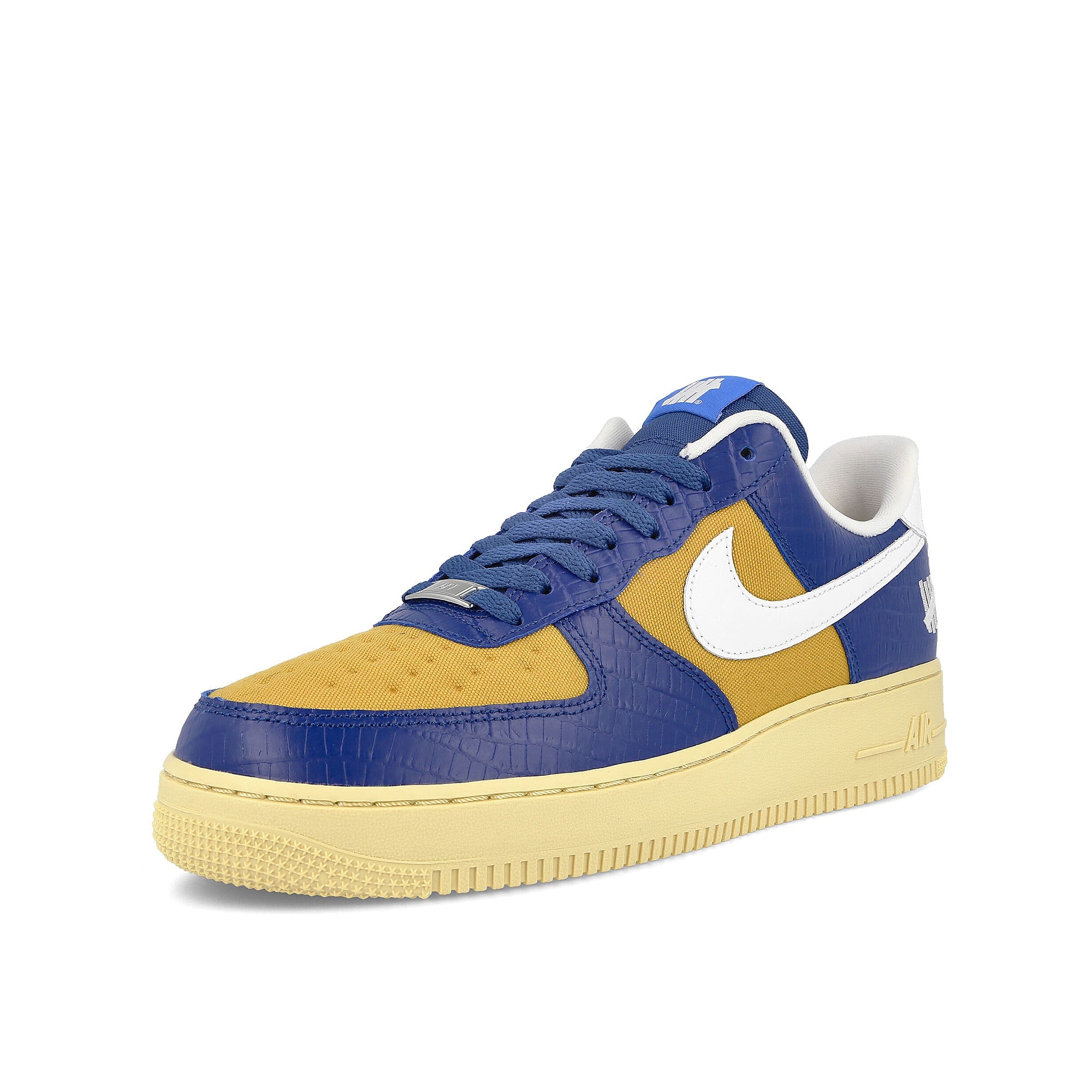 Nike Undefeated x Nike Air Force 1 Low SP Court Blue / White - Goldtone - Lemon Drop Detailfoto | Overkill
