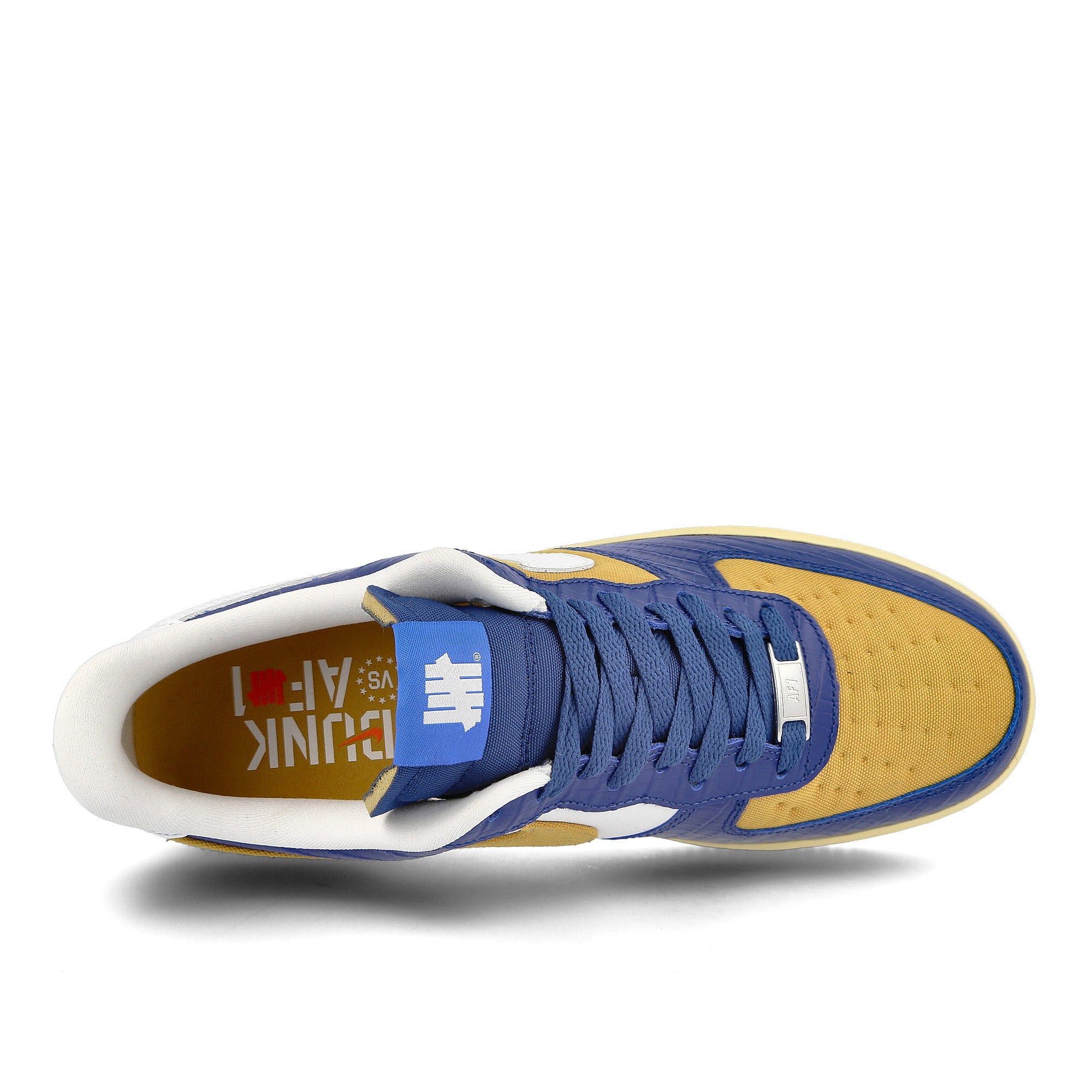 Nike Undefeated x Nike Air Force 1 Low SP Court Blue / White - Goldtone - Lemon Drop Detail view 1 | Overkill