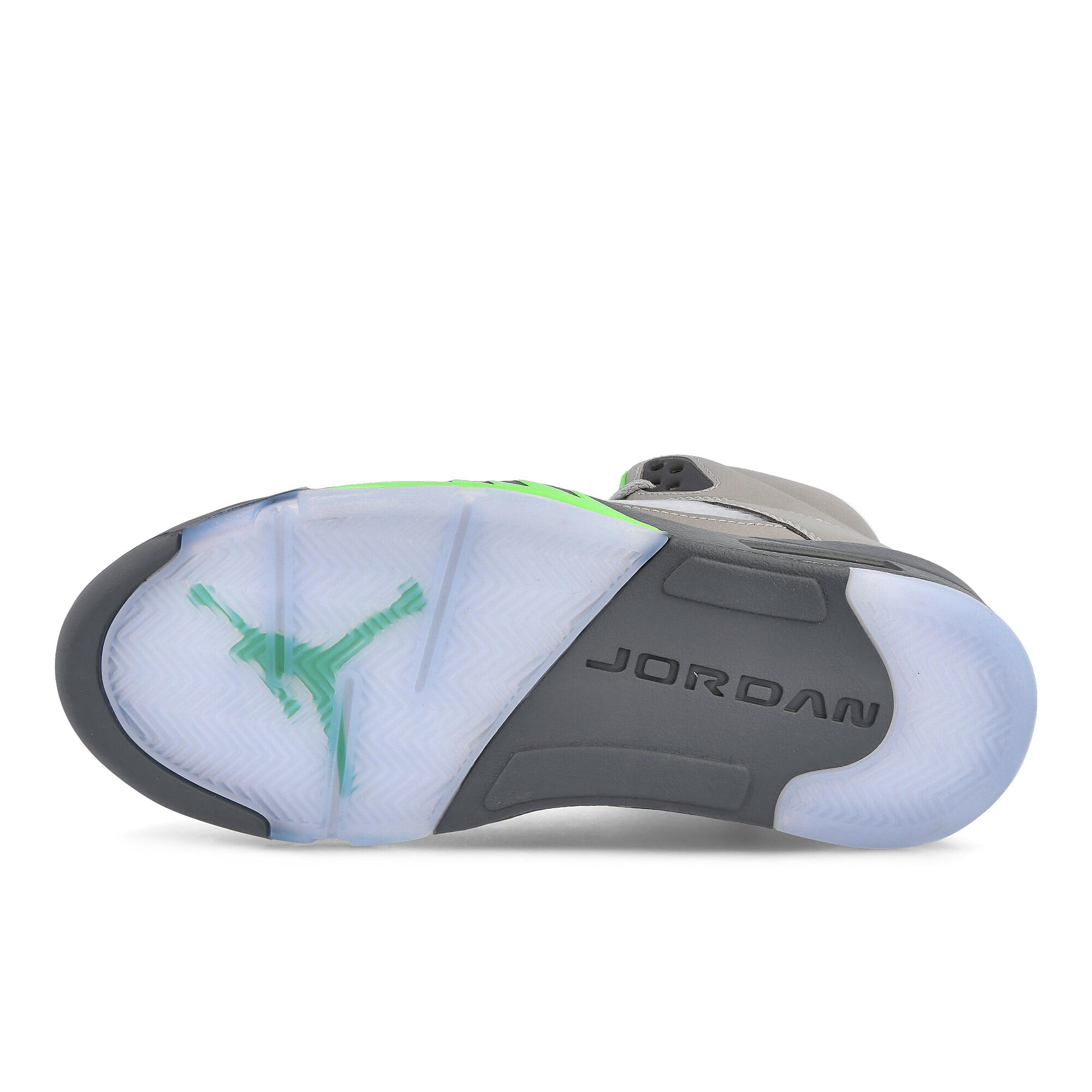 Jordan Air Jordan 5 Retro Silver / Green Bean - Flint Grey High Top Sneakers Detail View 1 | Overkill