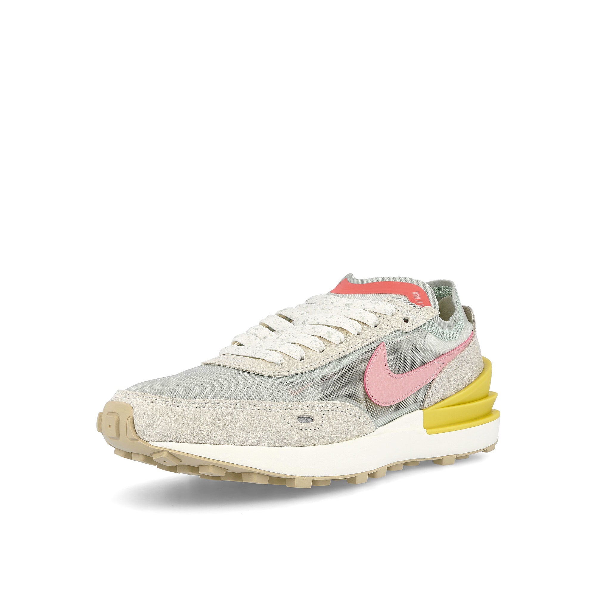 Nike wmns waffle one Seafoam-Pink Glaze - Sea Glass - Saturn Gold Sneakers Close Up | Overkill