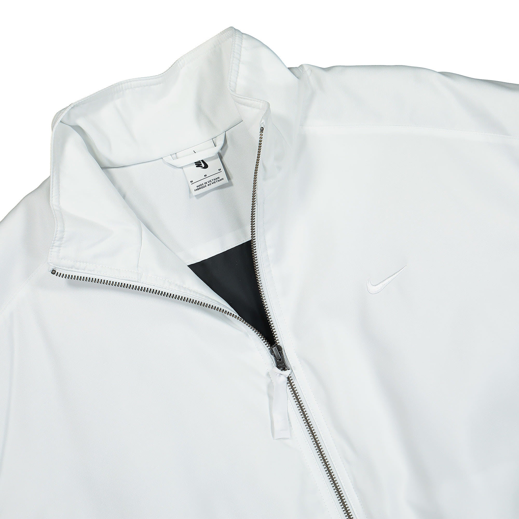 Nike NK Solo Swoosh Satin Bomber Jacket Summit White / Summit White / White Bomber & Varsity Jackets Close-up | Overkill